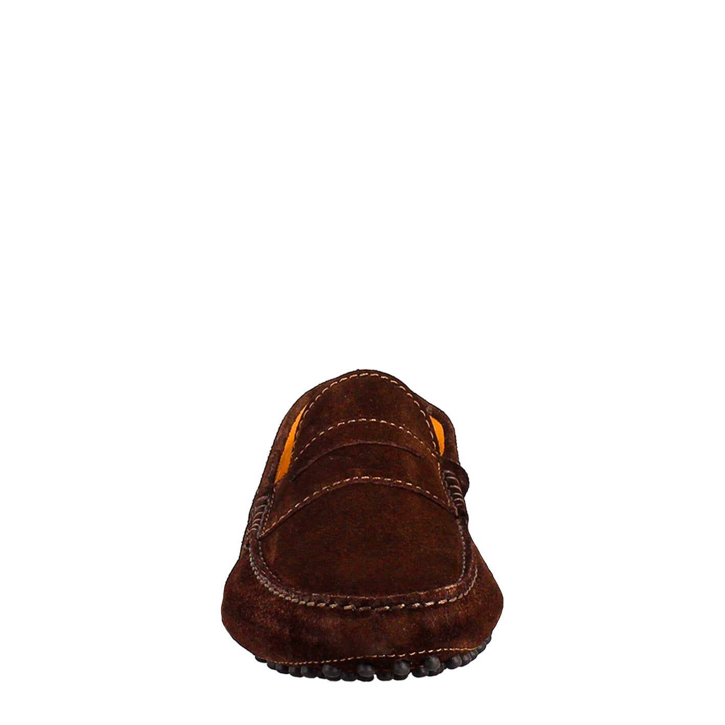 Dark brown lined suede men's loafer