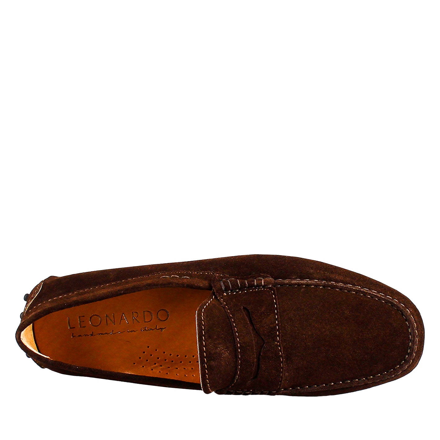 Dark brown lined suede men's loafer