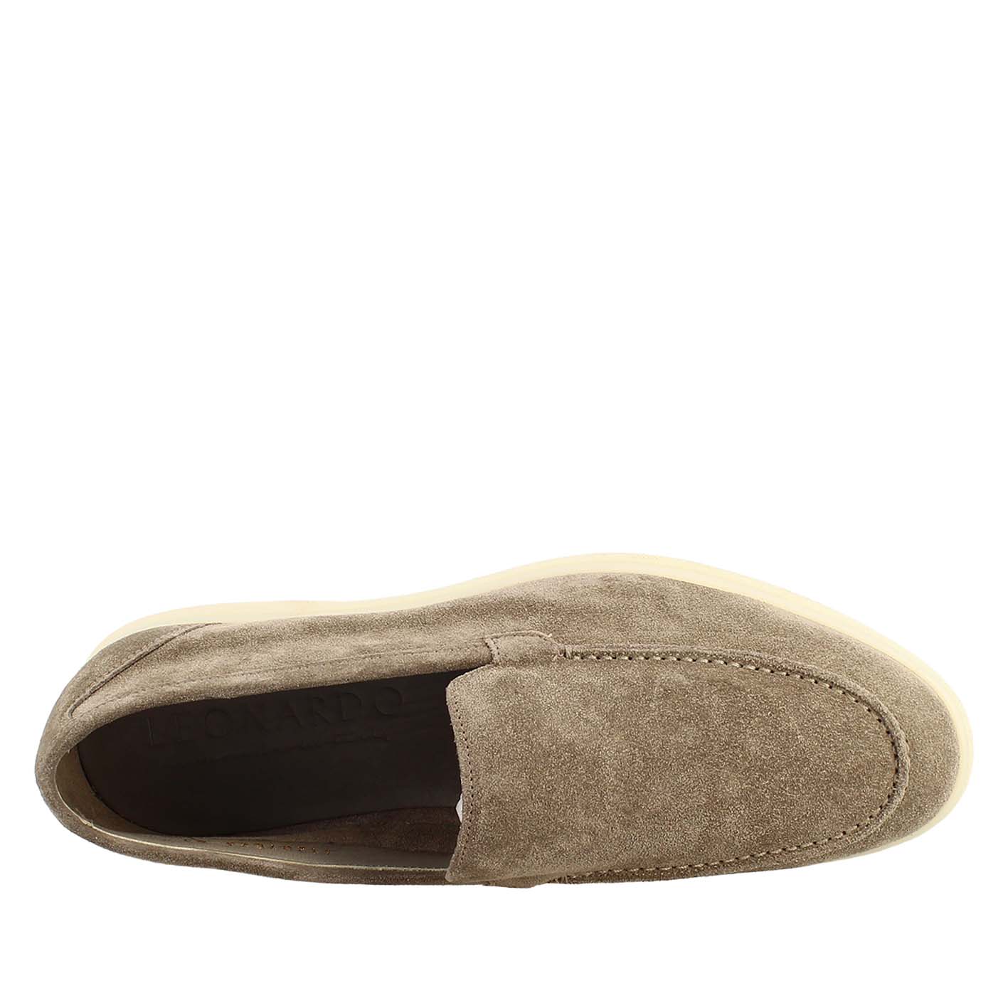 Elegant gray unlined loafer for men in suede