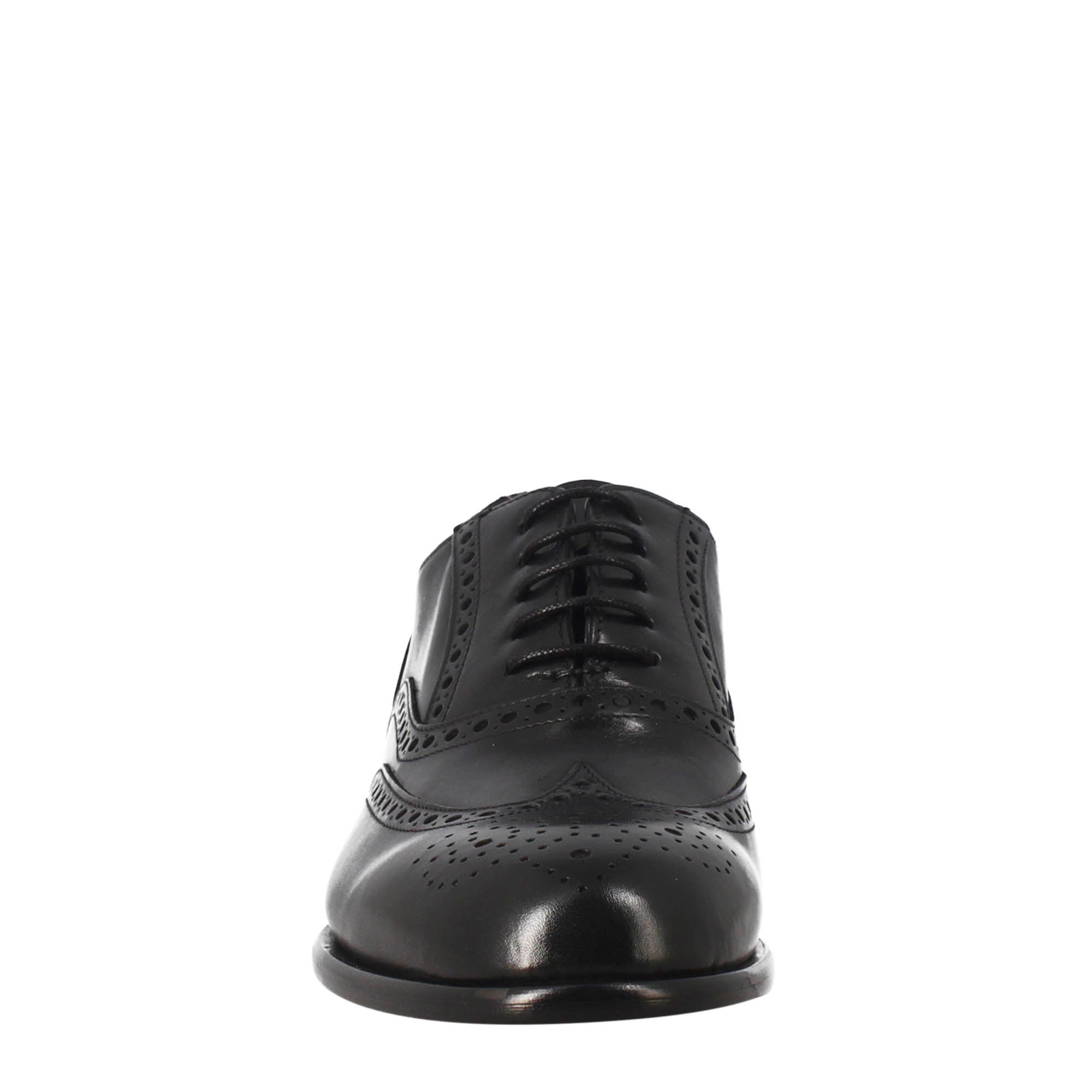 Oxford brogue nero elegante da uomo in pelle - LeonardoShoes