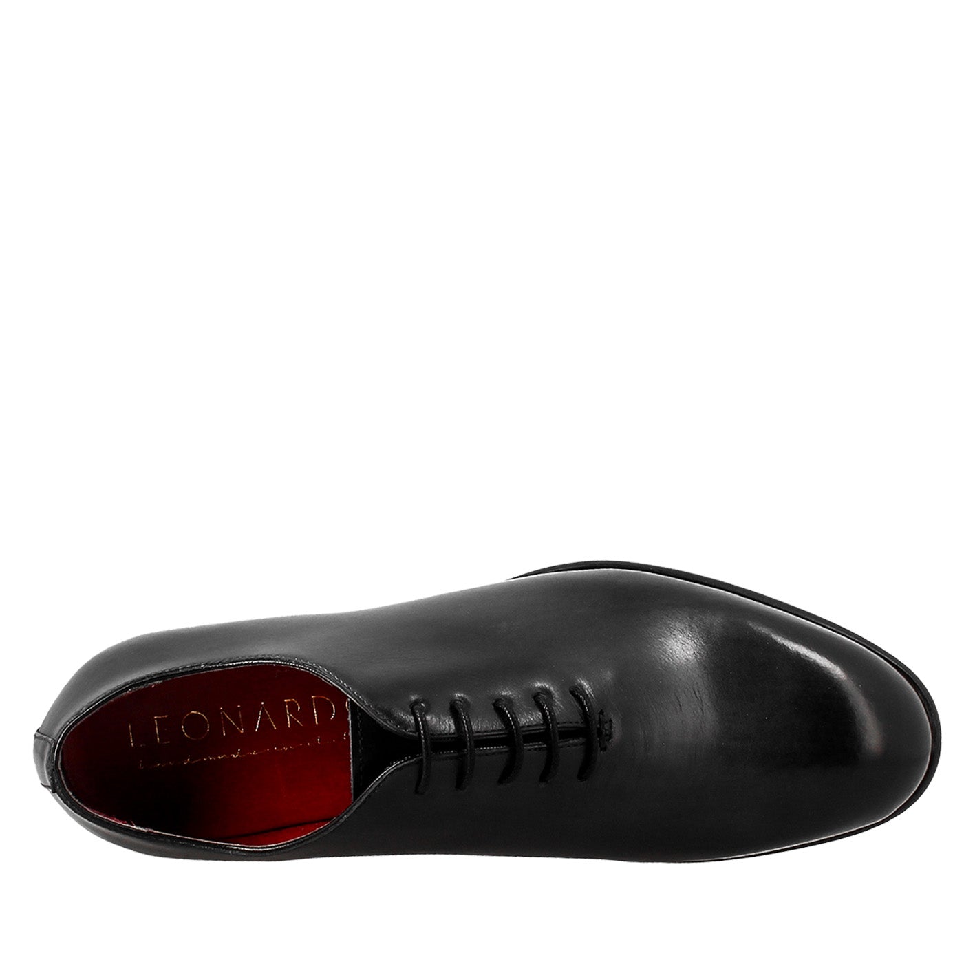 Men's elegant blue wholecut oxford in leather and red lining