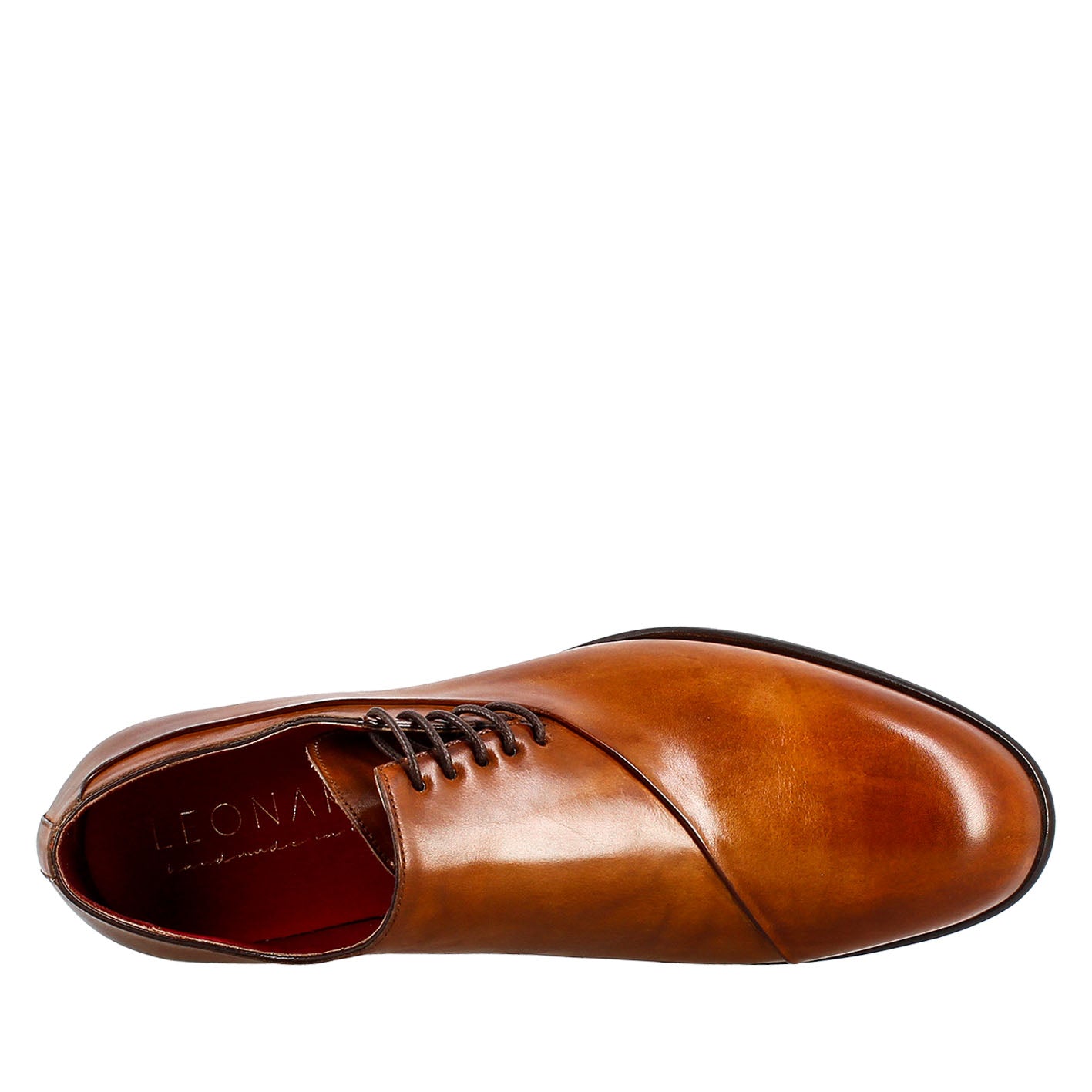 Men's elegant sienna brown leather oxford