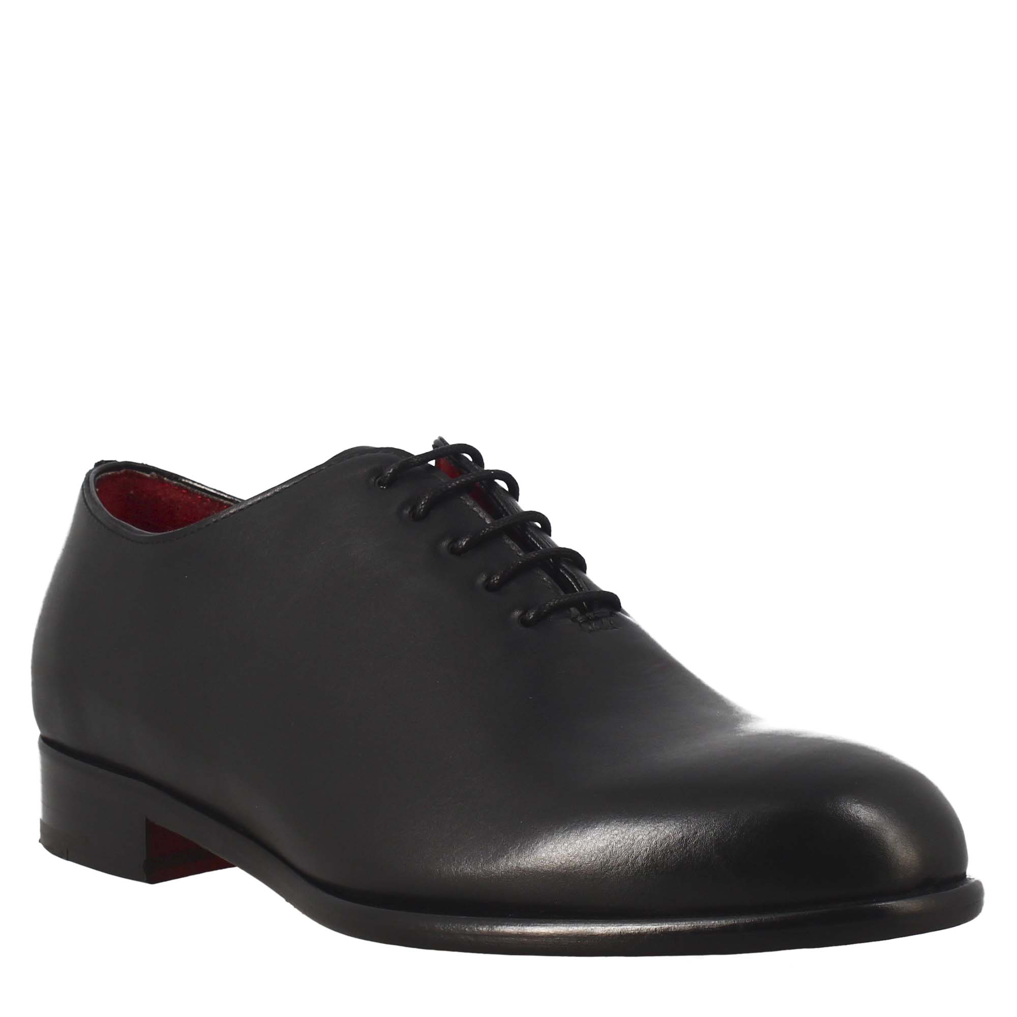 Oxford wholecut nero elegante da uomo in pelle - LeonardoShoes