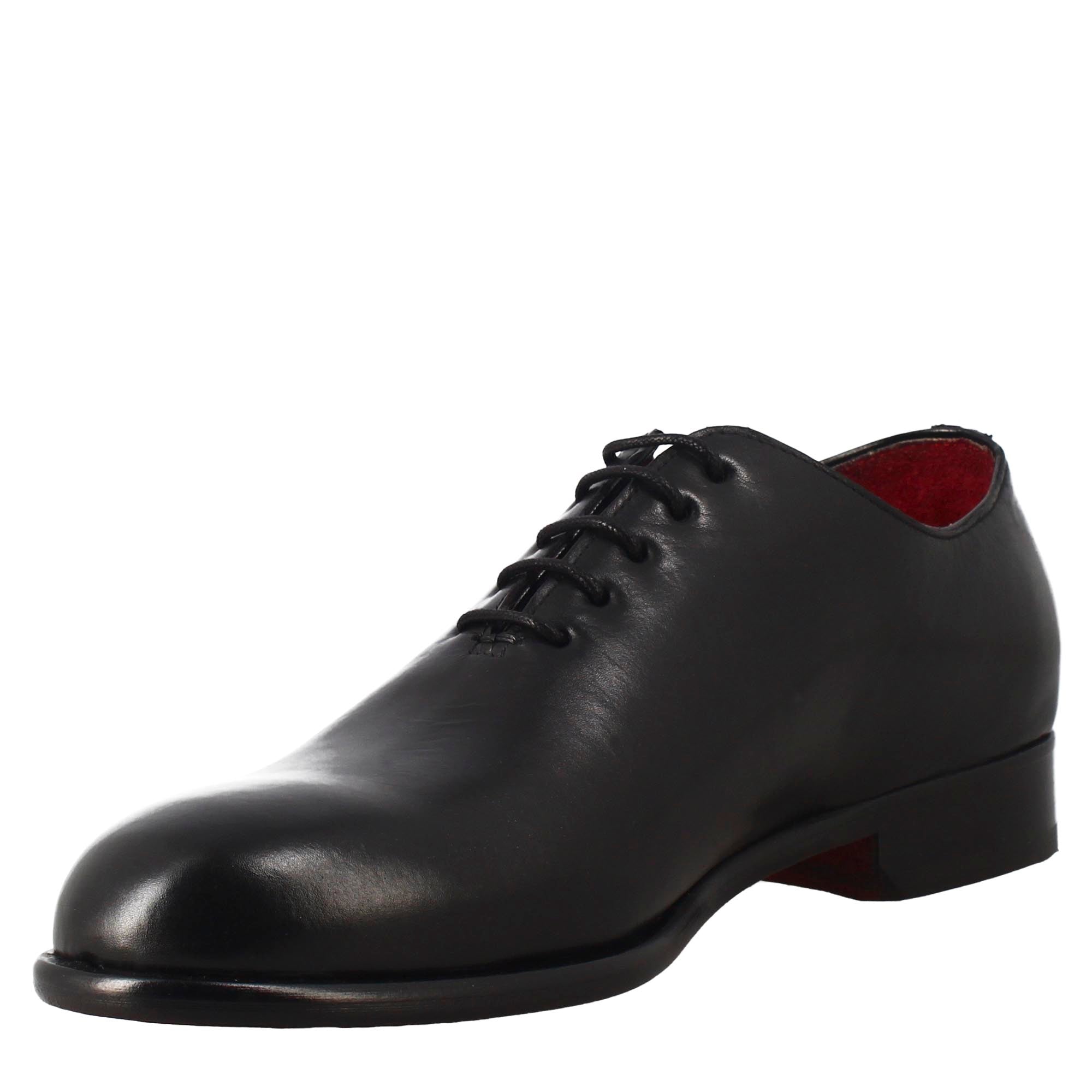 Oxford wholecut nero elegante da uomo in pelle - LeonardoShoes