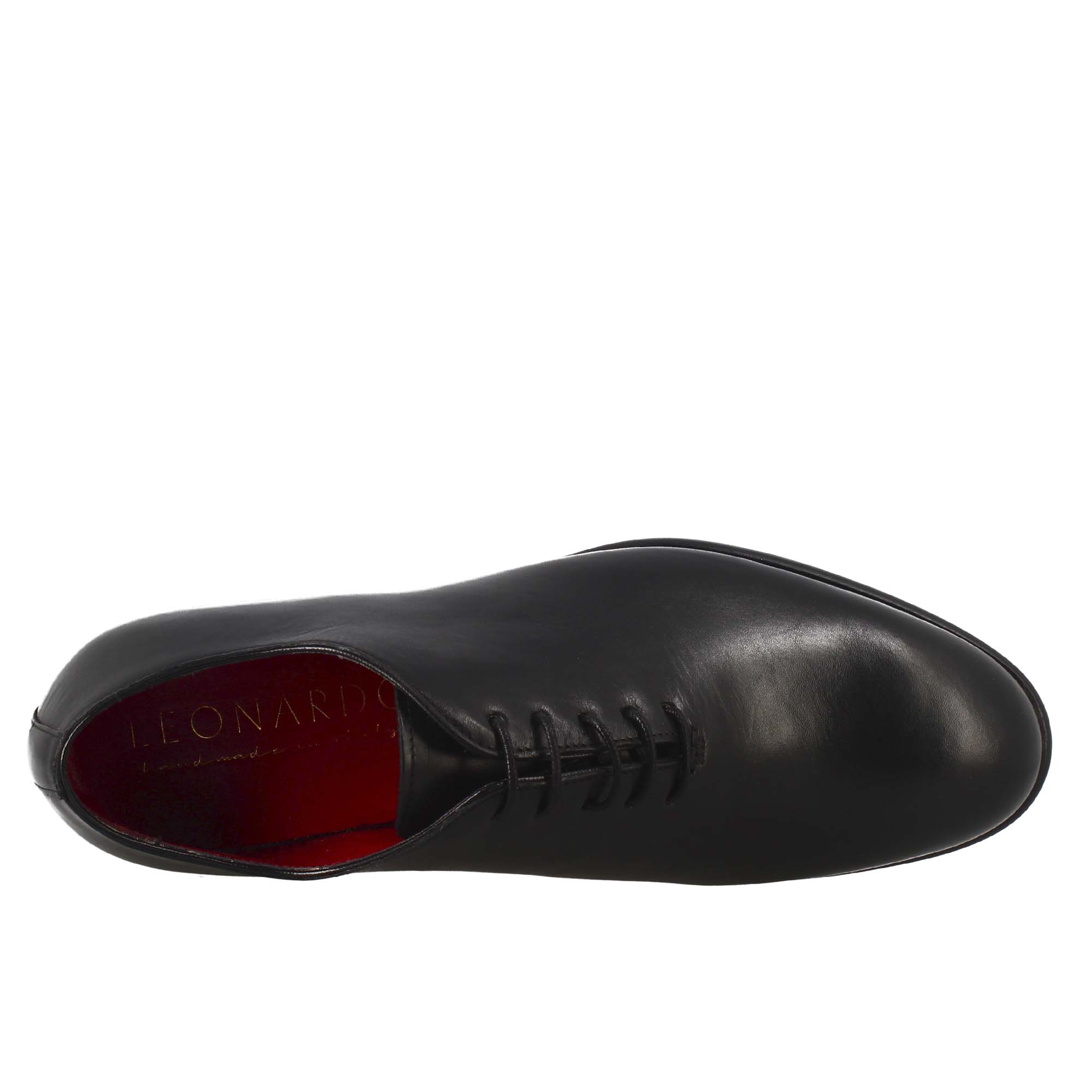 Oxford wholecut nero elegante da uomo in pelle - LeonardoShoes