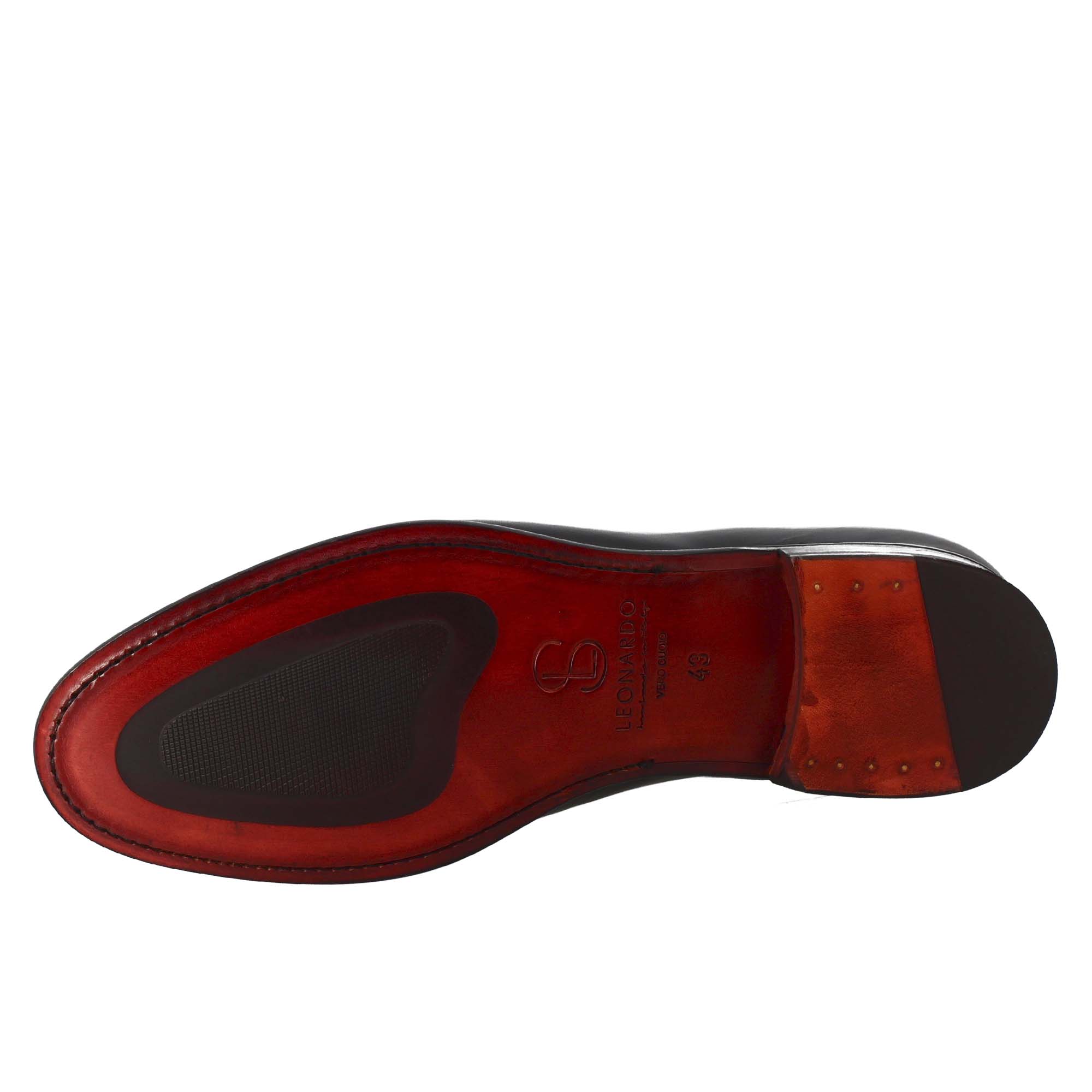 Oxford wholecut nero elegante da uomo in pelle - LeonardoShoes