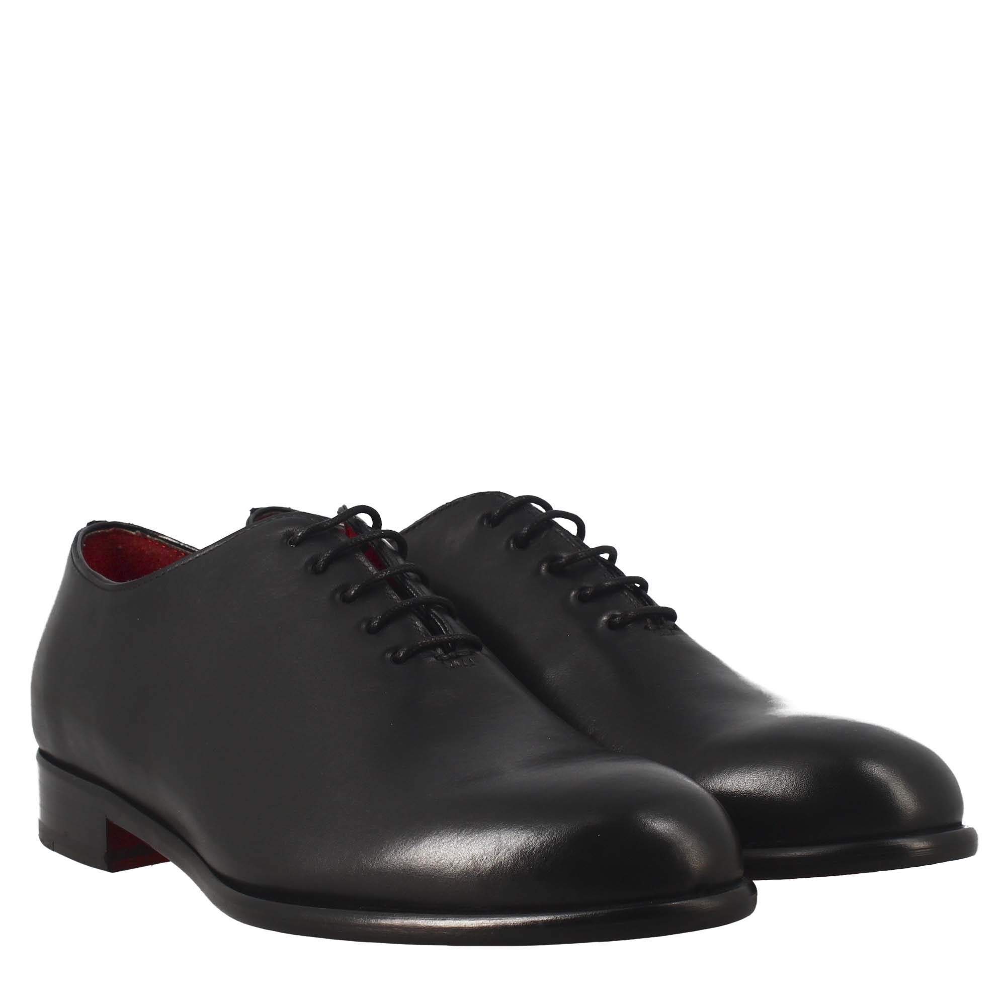 Oxford wholecut nero elegante da uomo in pelle - LeonardoShoes