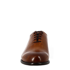 Men's elegant sienna brown wholecut leather oxford