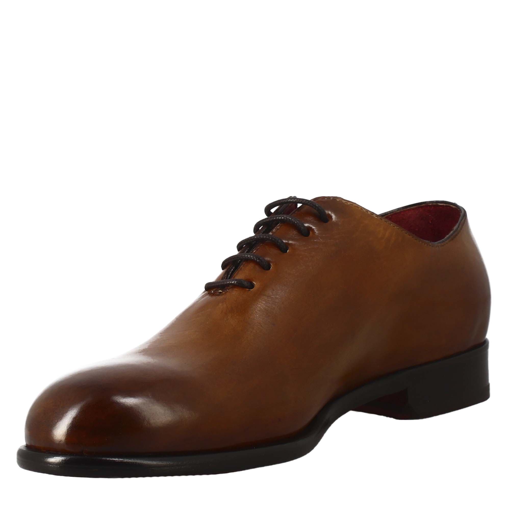 Oxford wholecut marrone siena elegante da uomo in pelle - LeonardoShoes