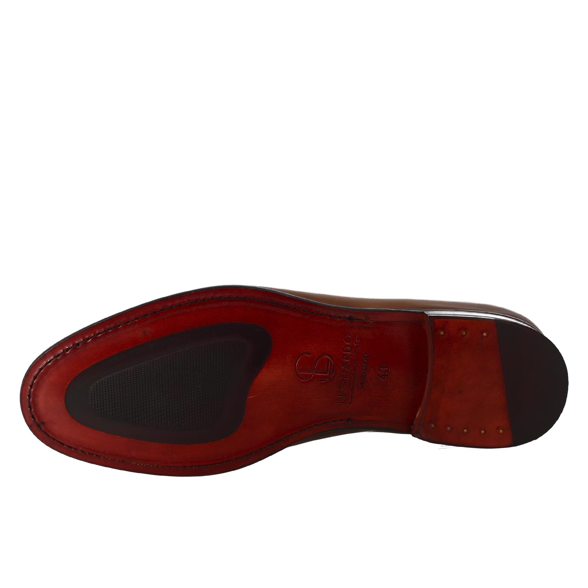 Oxford wholecut marrone siena elegante da uomo in pelle - LeonardoShoes