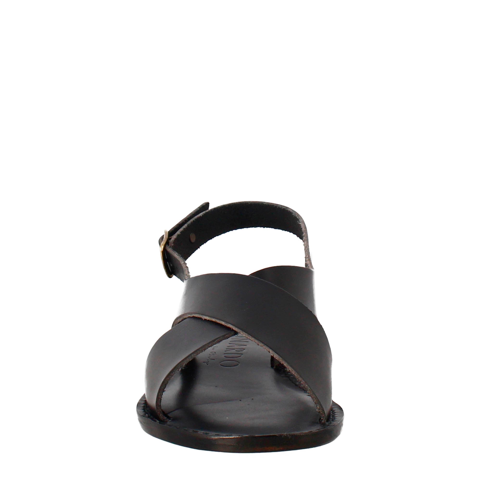 Sandali Arcadia da donna stile romano antico in pelle colore nero - LeonardoShoes