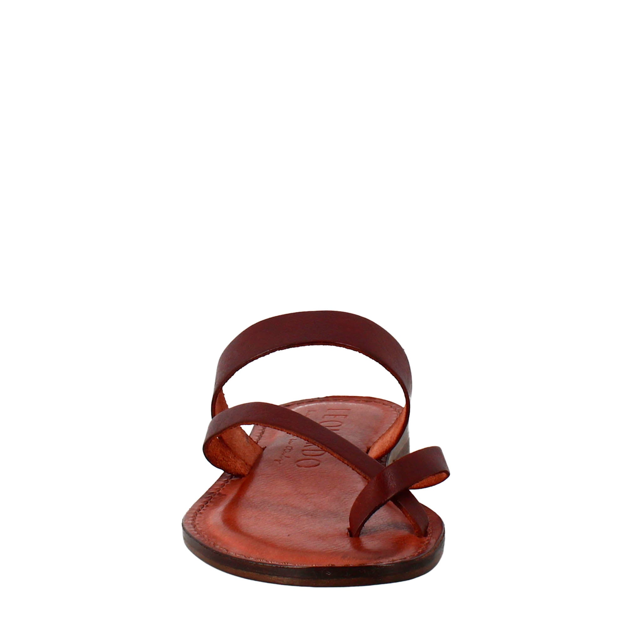 Sandali Nebula da donna stile romano antico in pelle marrone - LeonardoShoes