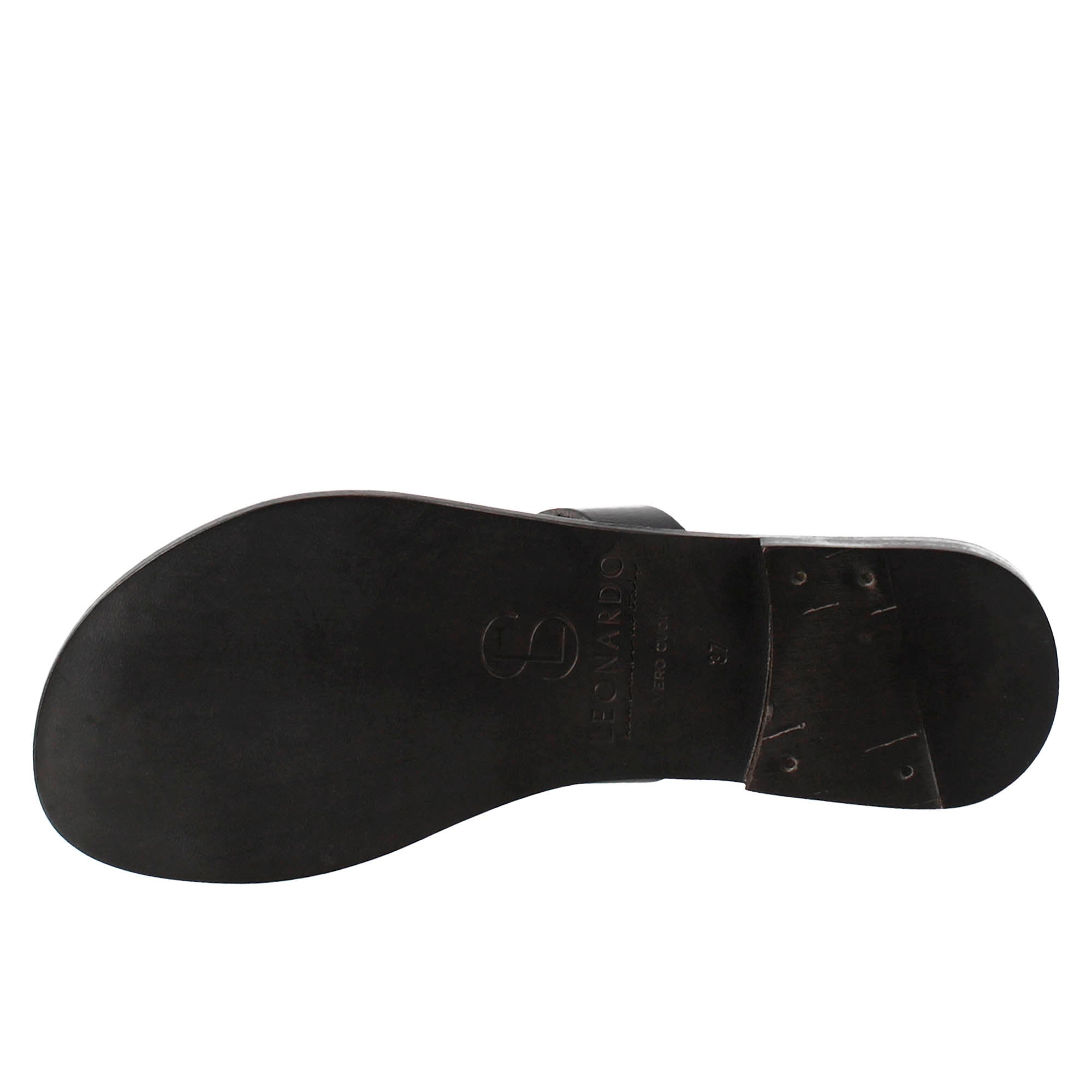 Sandali Nebula da donna stile romano antico in pelle nero - LeonardoShoes