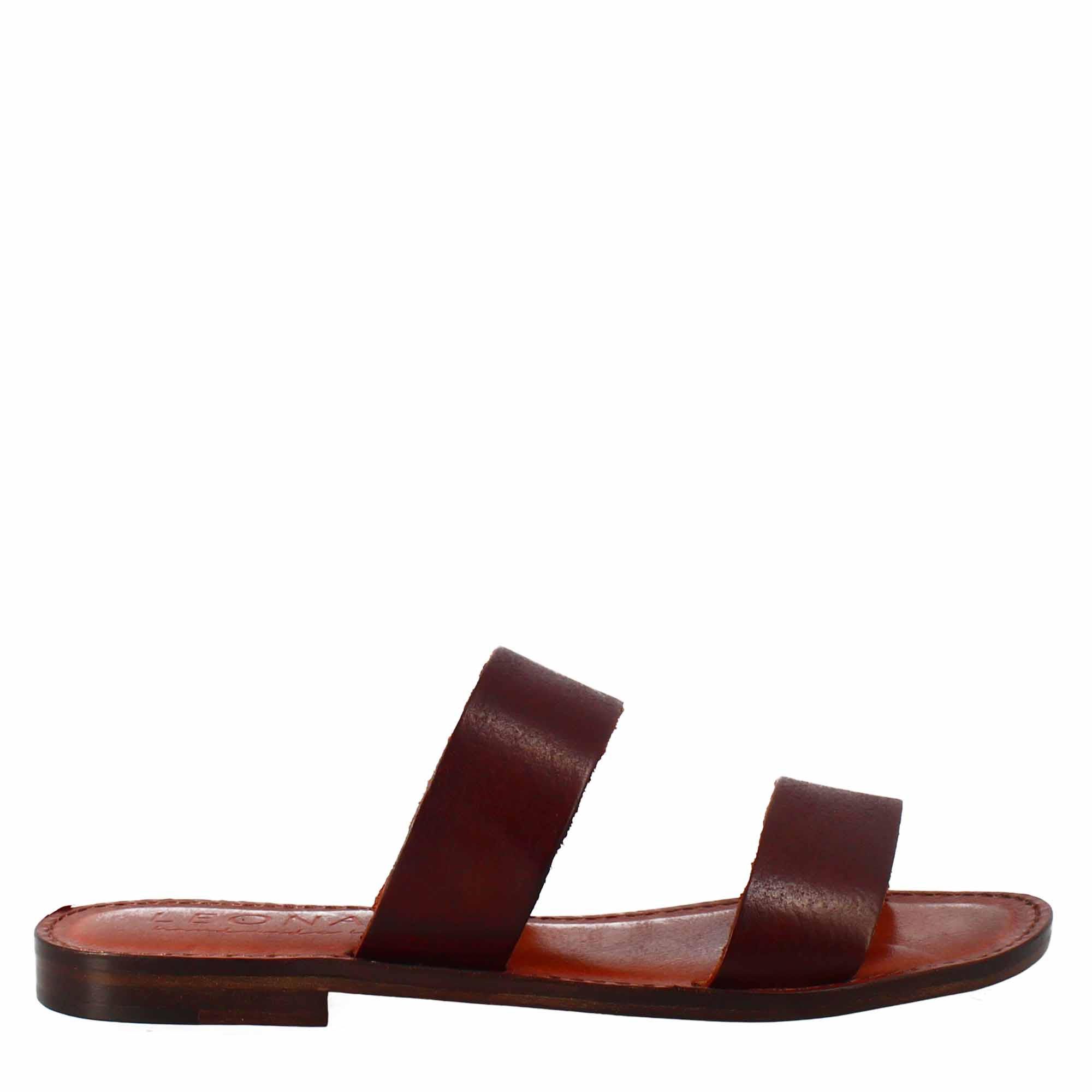 Sandali Nirvana da donna stile romano antico in pelle marrone - LeonardoShoes