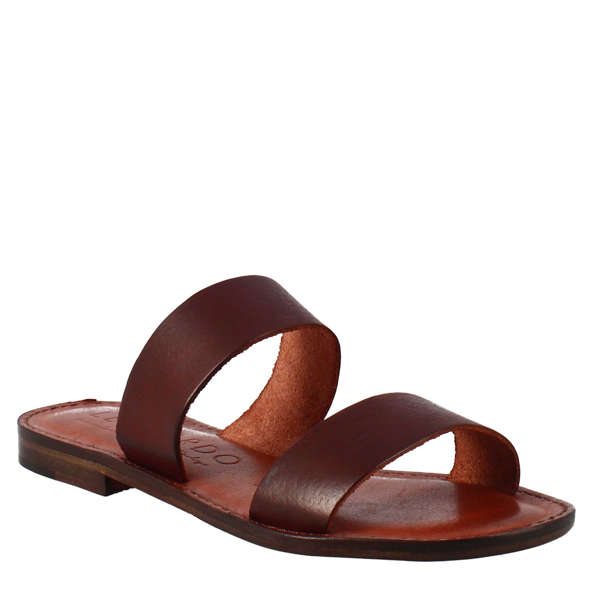 Sandali Nirvana da donna stile romano antico in pelle marrone - LeonardoShoes