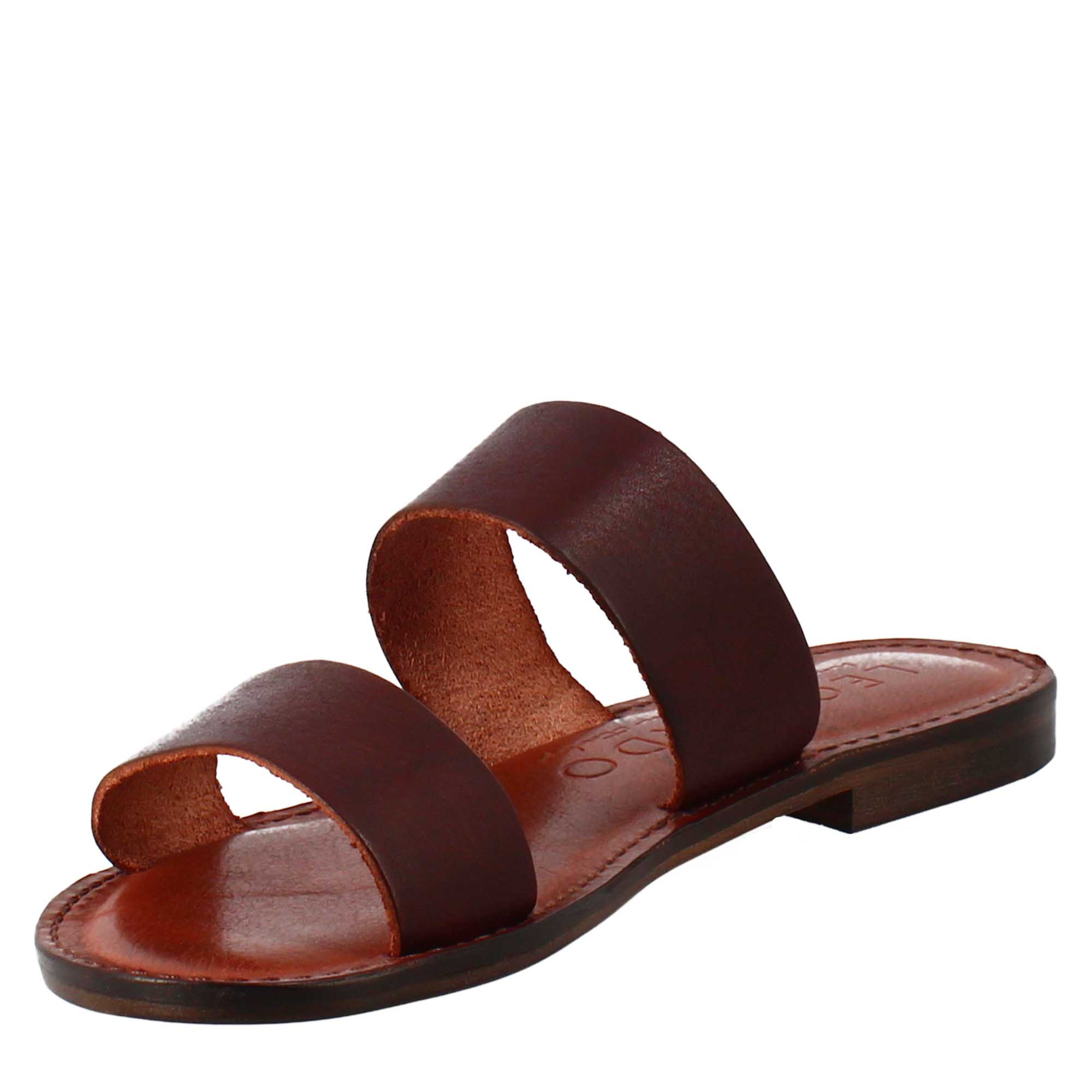 Sandali Nirvana da donna stile romano antico in pelle marrone - LeonardoShoes