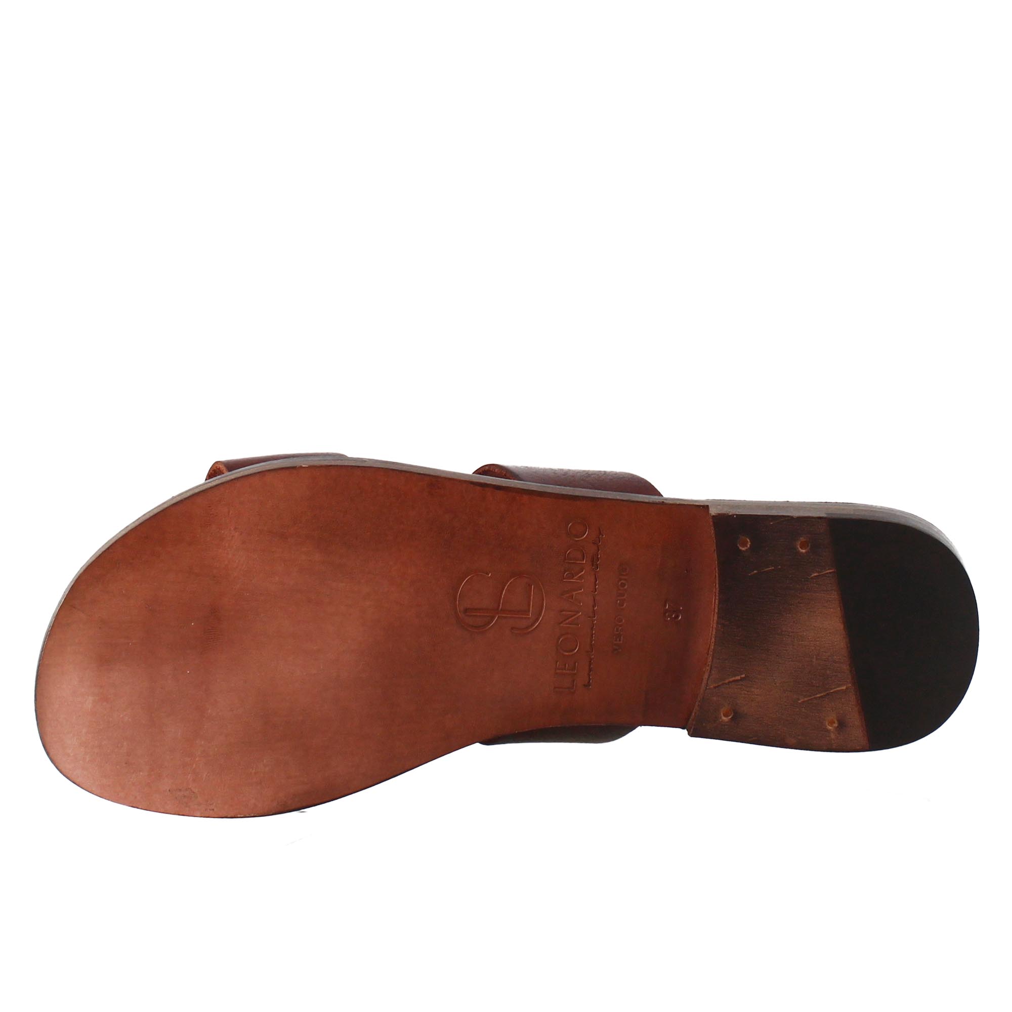 Sandali Nirvana da donna stile romano antico in pelle marrone - LeonardoShoes