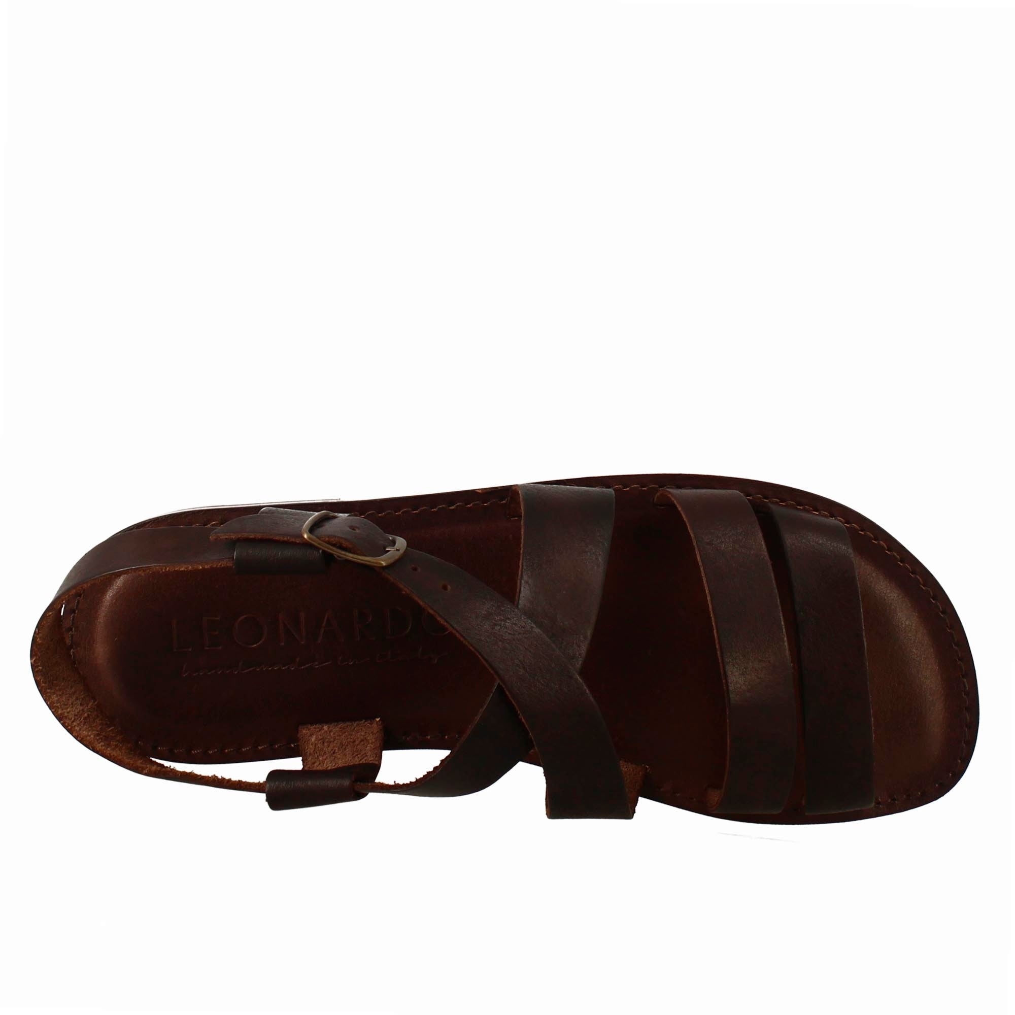 Sandales gladiateur Pisa pour homme en cuir marron