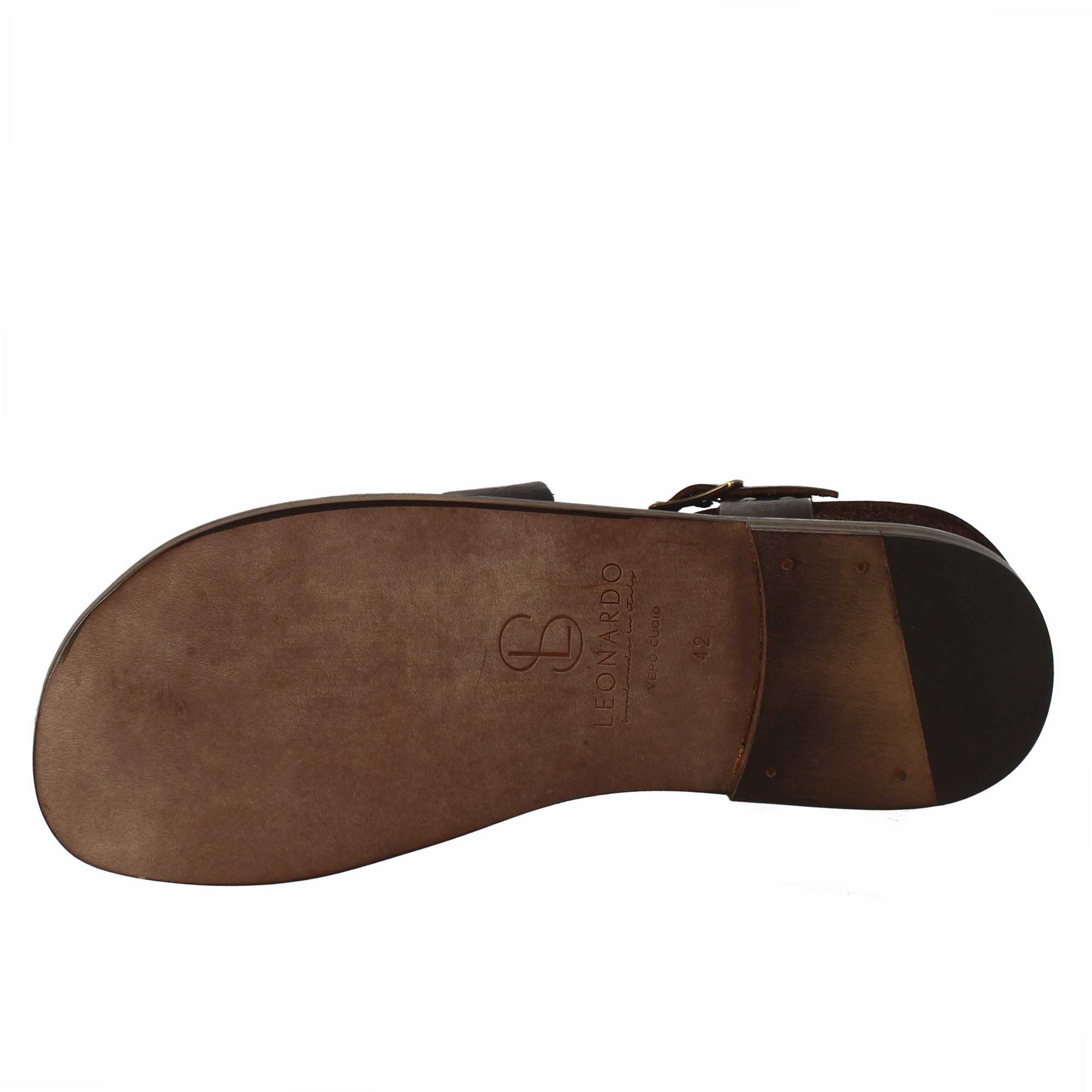 Sandales gladiateur Pisa pour homme en cuir marron