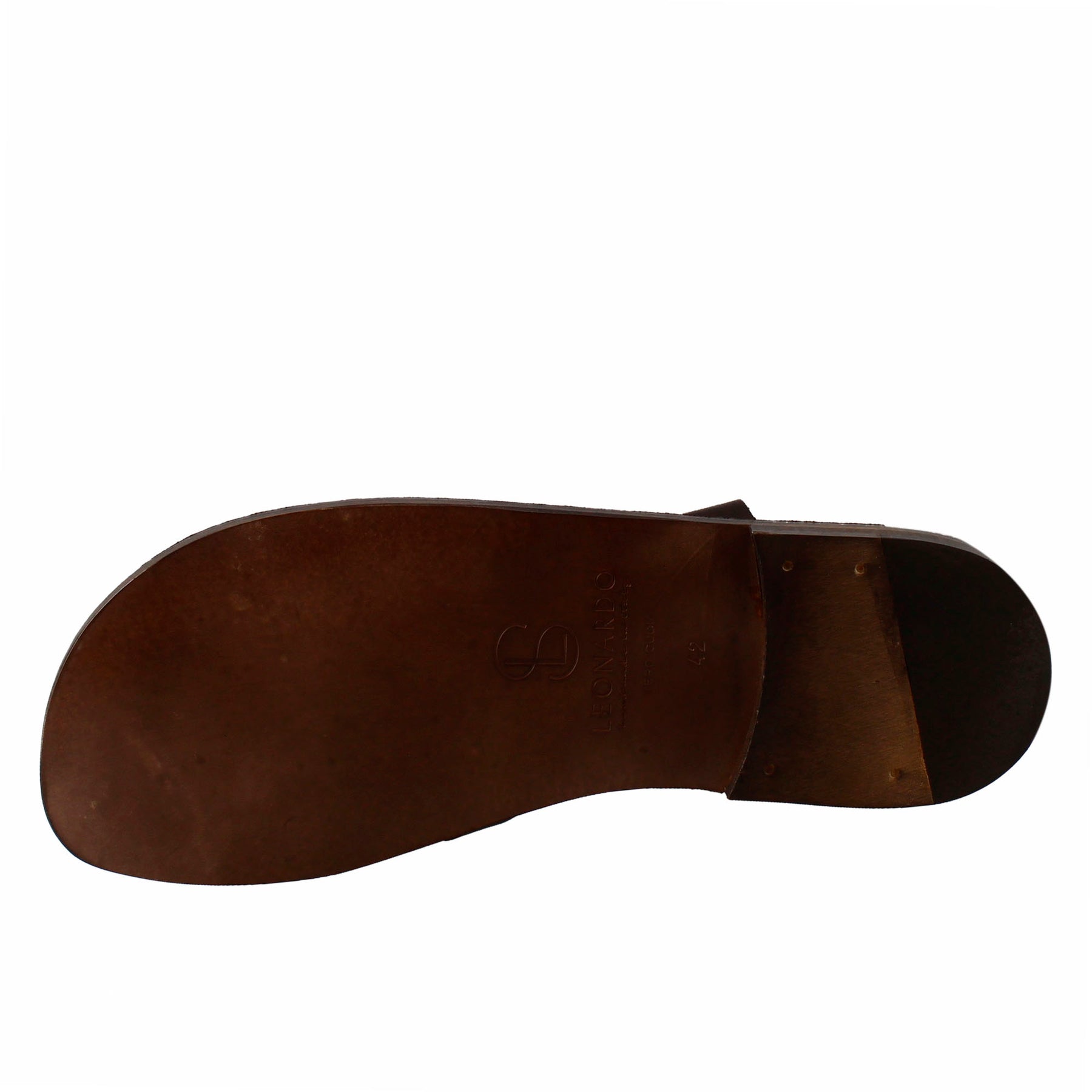 Sandali rimini modello gladiatore da uomo in pelle color marrone