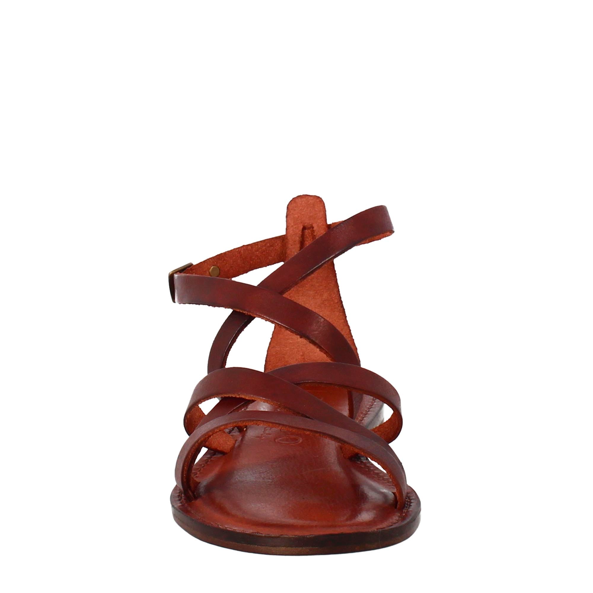 Sandali Sinfonia da donna stile romano antico in pelle marrone - LeonardoShoes