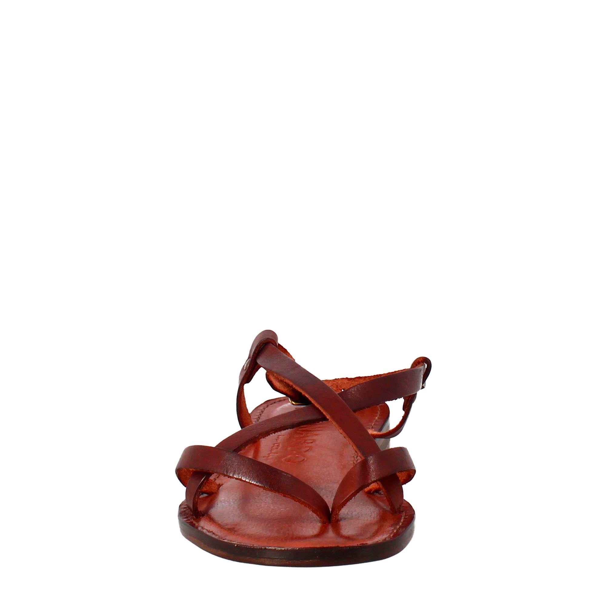 Sandali Solace da donna stile romano antico in pelle marrone - LeonardoShoes