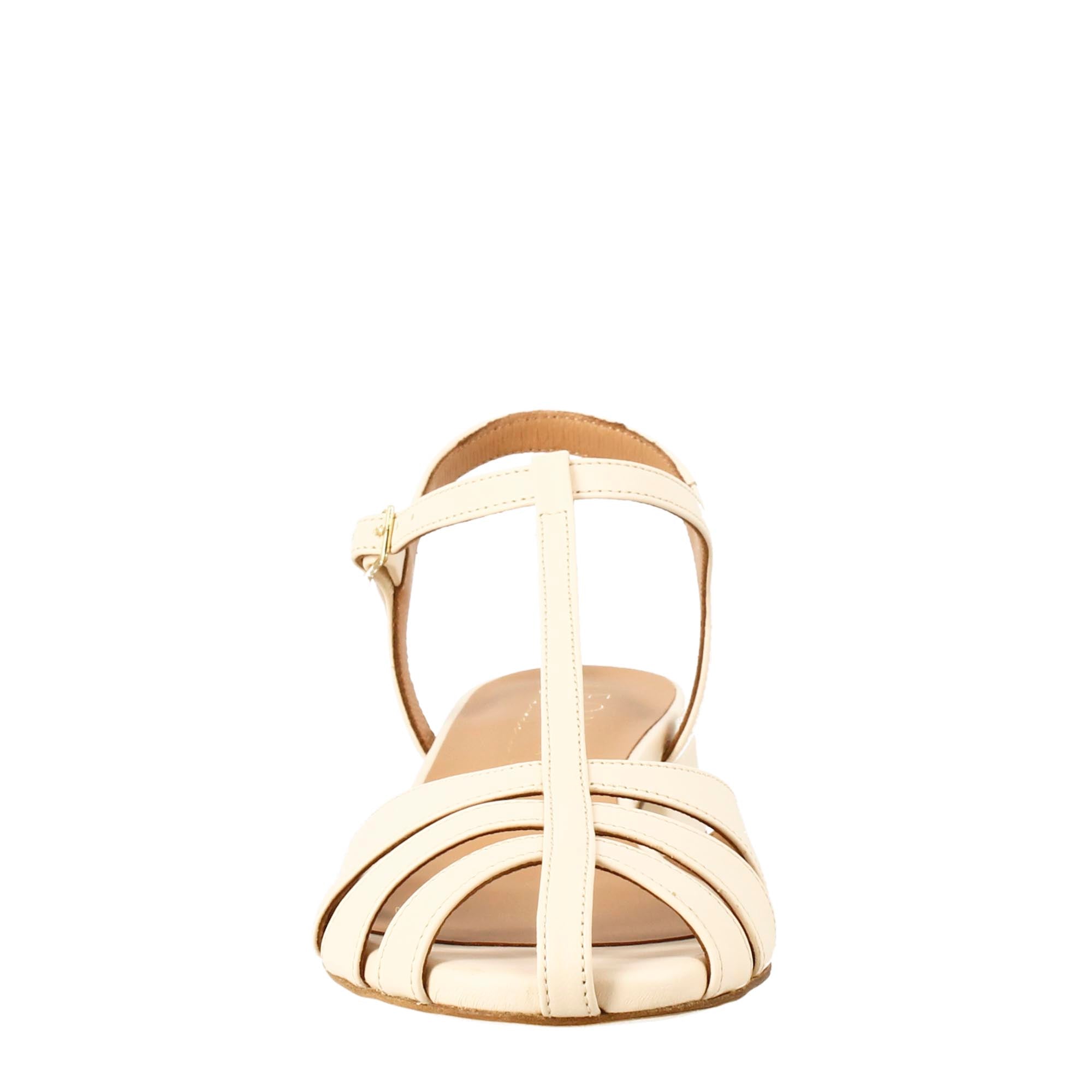 Sandalo da donna colore cipria a forma di gabbia - LeonardoShoes