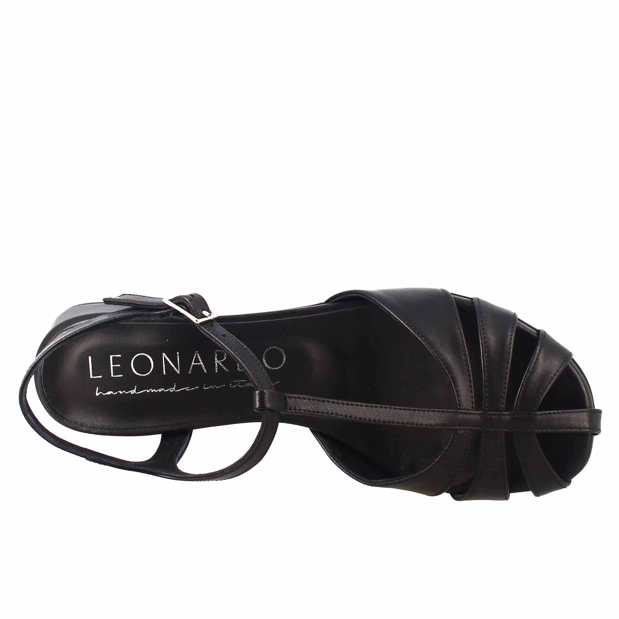 Sandalo da donna colore nero a forma di gabbia - LeonardoShoes