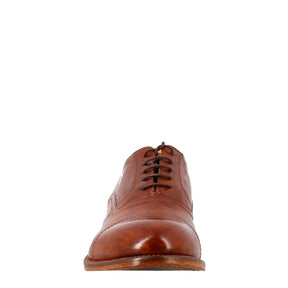 Men's elegant vintage brown oxford shoe in leather