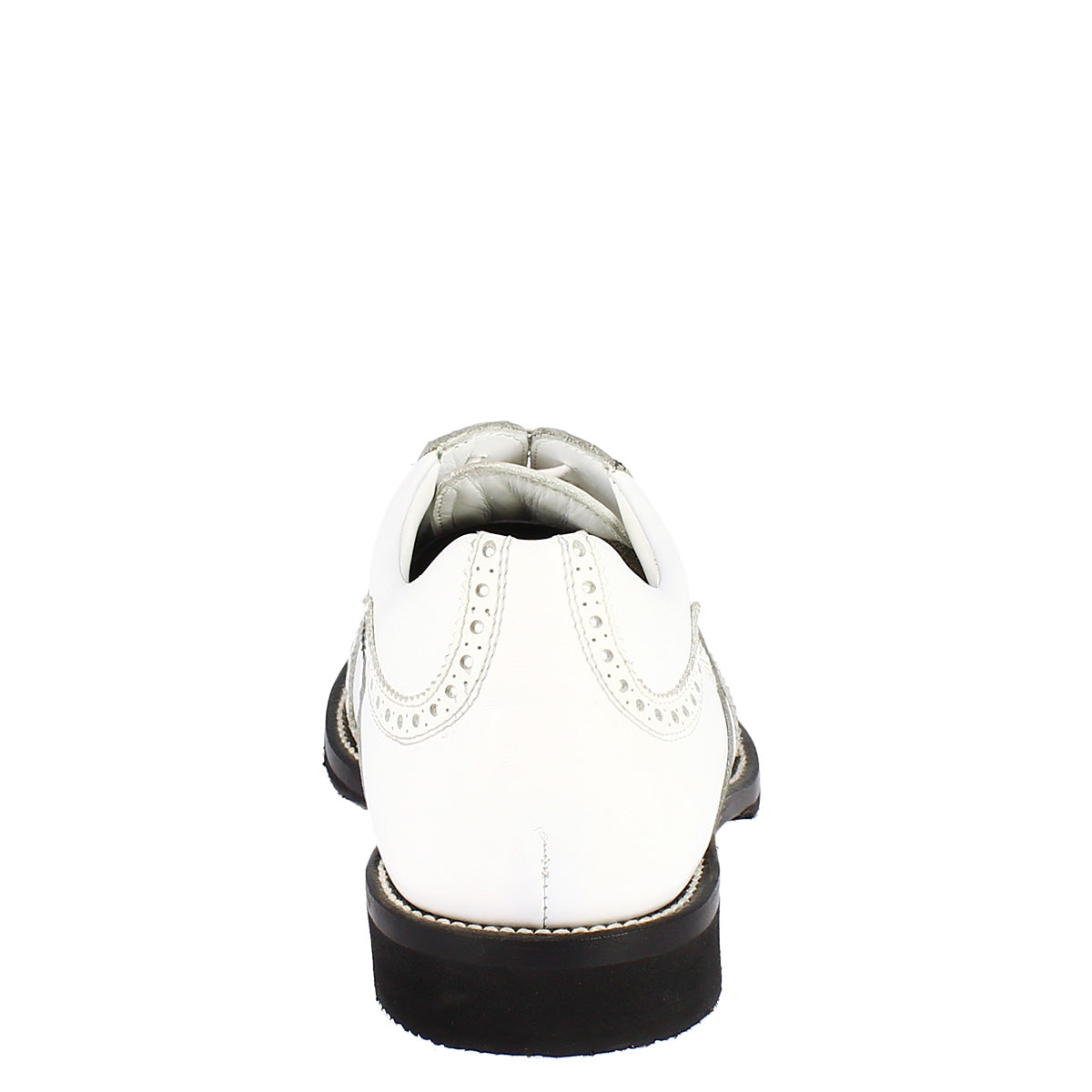 Scarpe da golf classiche artigianali in pelle bianca e grigia - LeonardoShoes