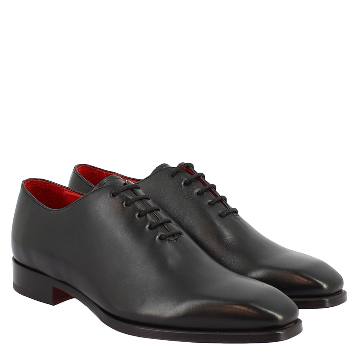 Scarpe da uomo fatte a mano stringate in pelle nera con lacci - LeonardoShoes