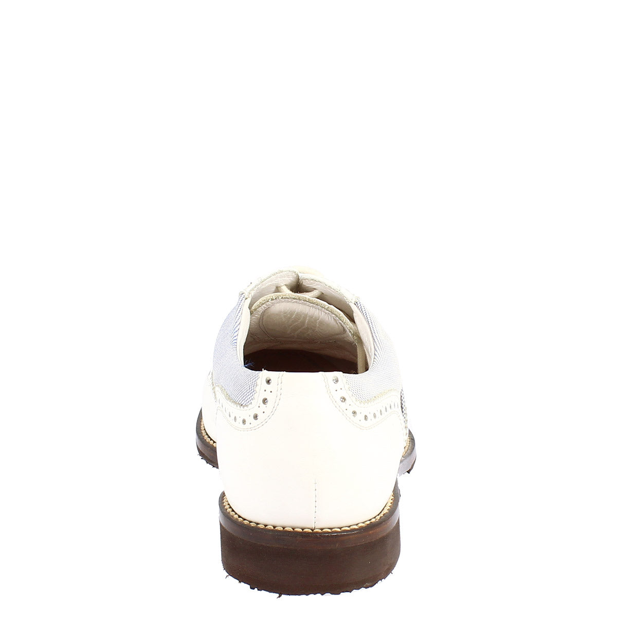 Scarpe golf estive fatte a mano in pelle bianca e tessuto - LeonardoShoes