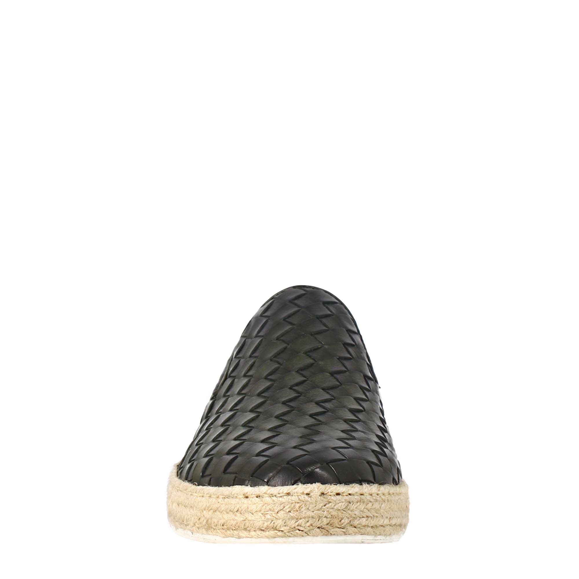 Sneaker verde elegante da uomo in pelle intrecciata - LeonardoShoes