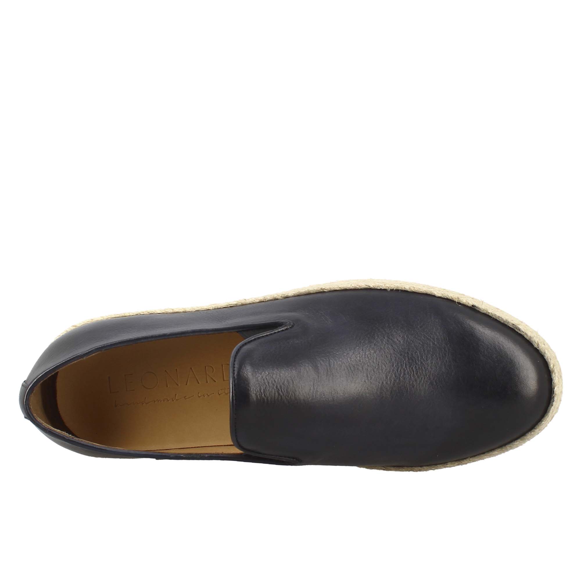 Sneaker blu elegante da uomo in pelle liscia