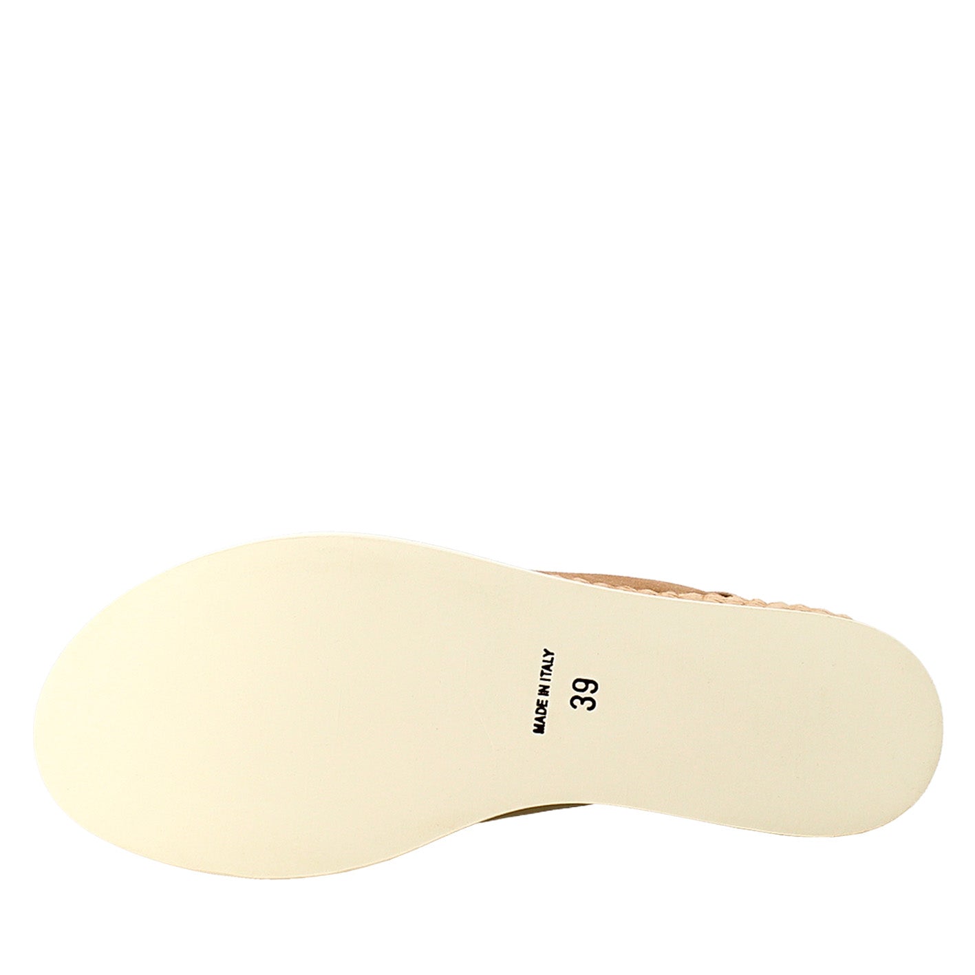 Zeppa da donna biocolore panna e cuoio - LeonardoShoes