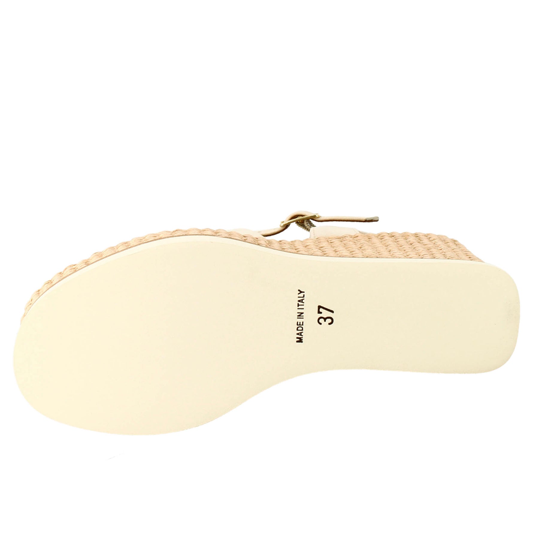 Women's wedge in biocolour cream and nude