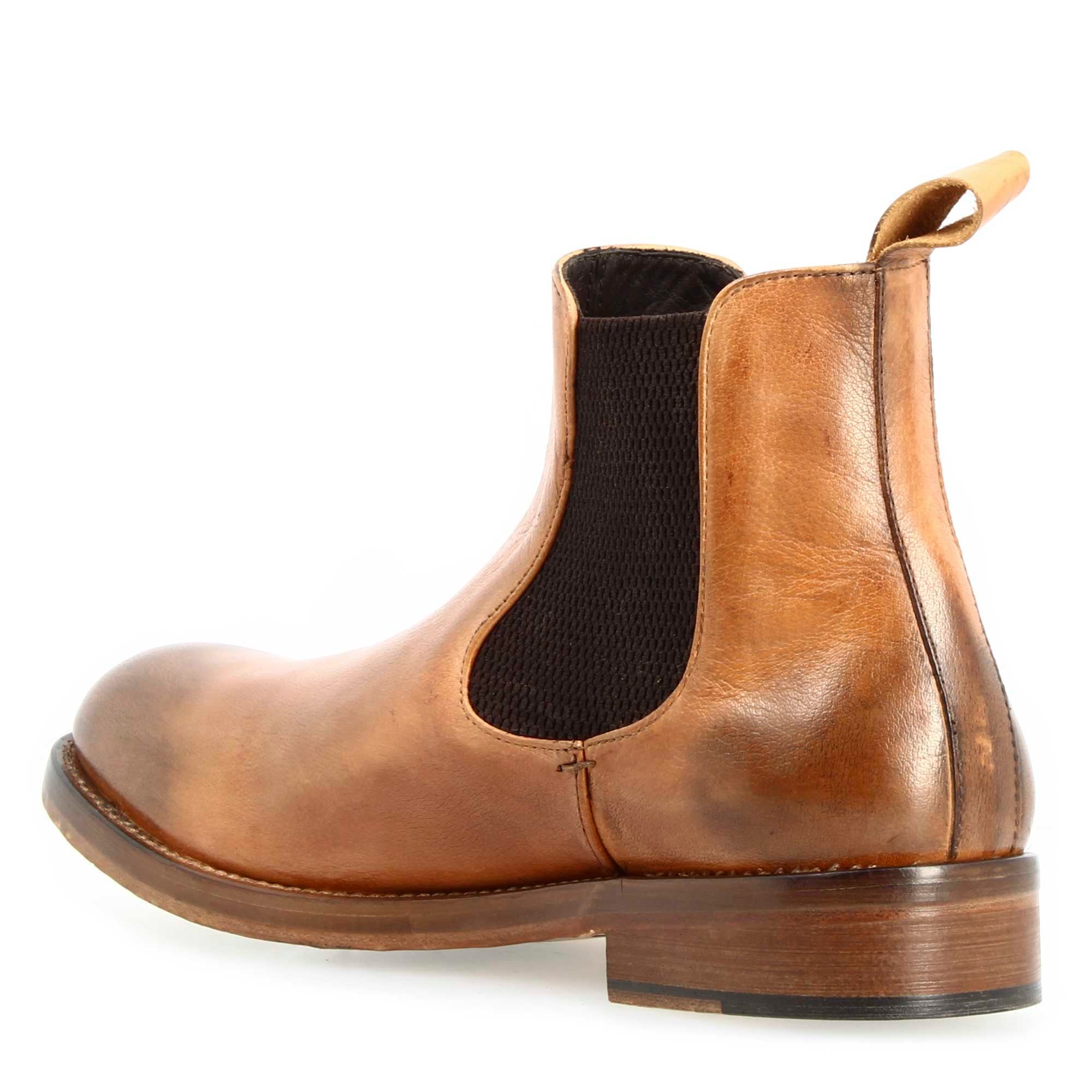 Men's Chelsea Diver Boot in Light Brown Washed Leather