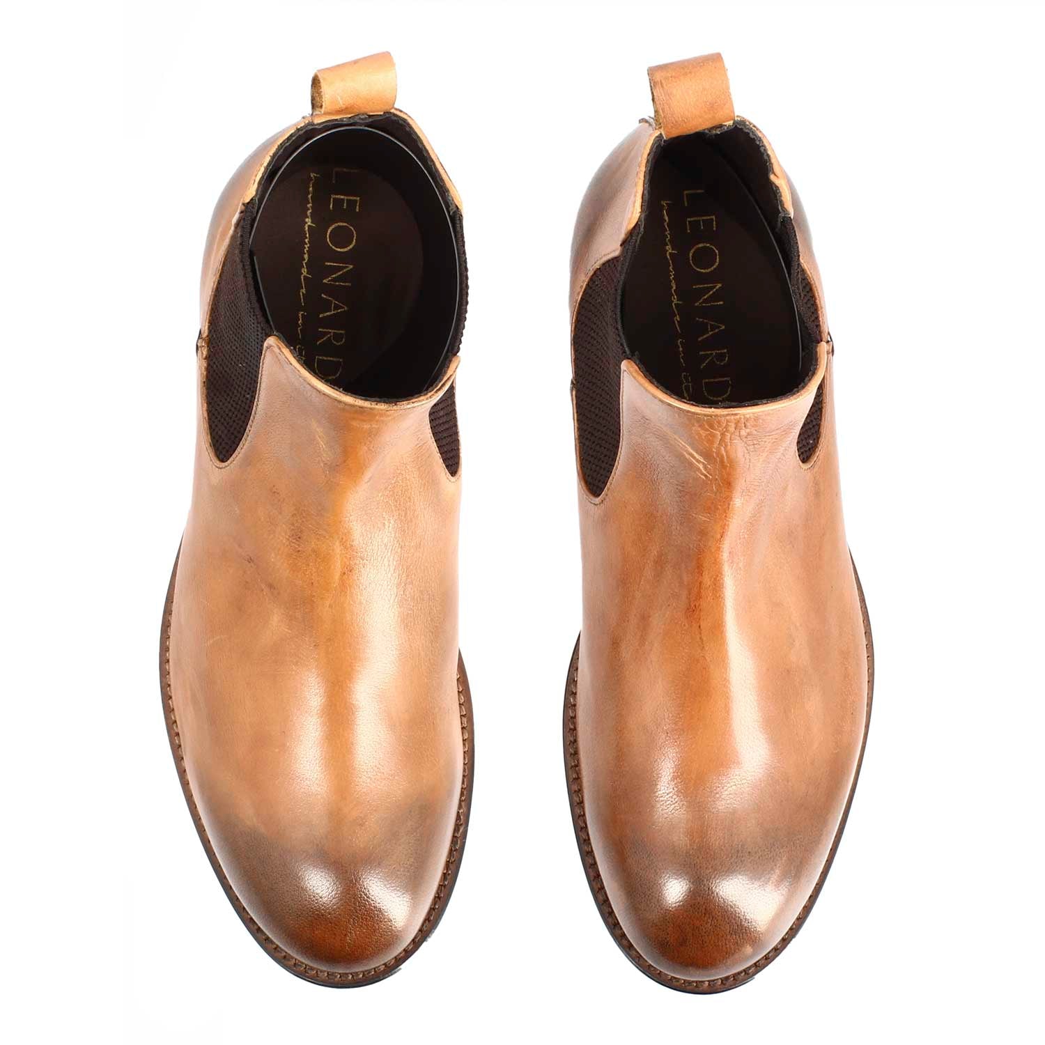Men's Chelsea Diver Boot in Light Brown Washed Leather