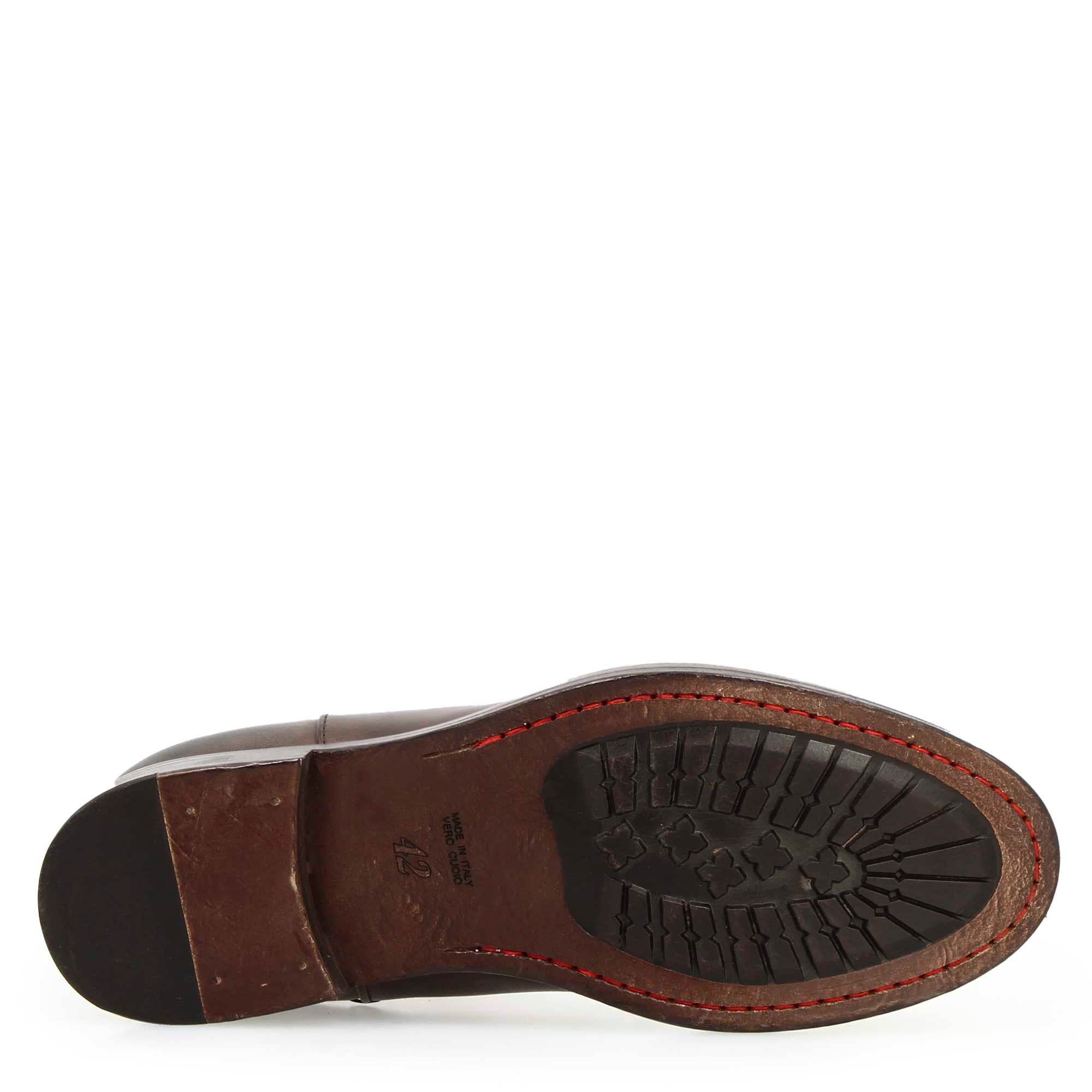 Men's Chelsea Diver boot in dark brown washed leather