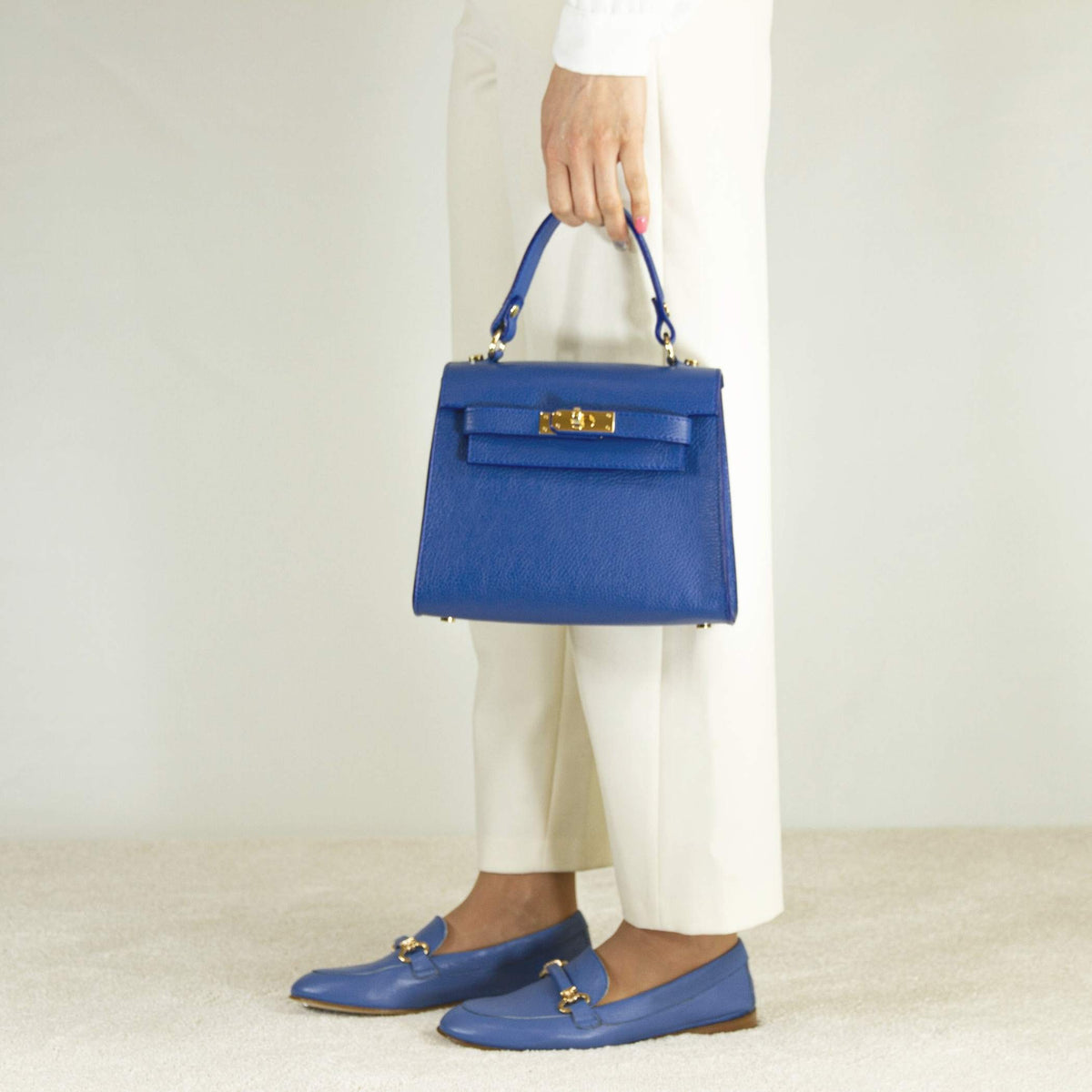 Lady K women's handbag in blue leather