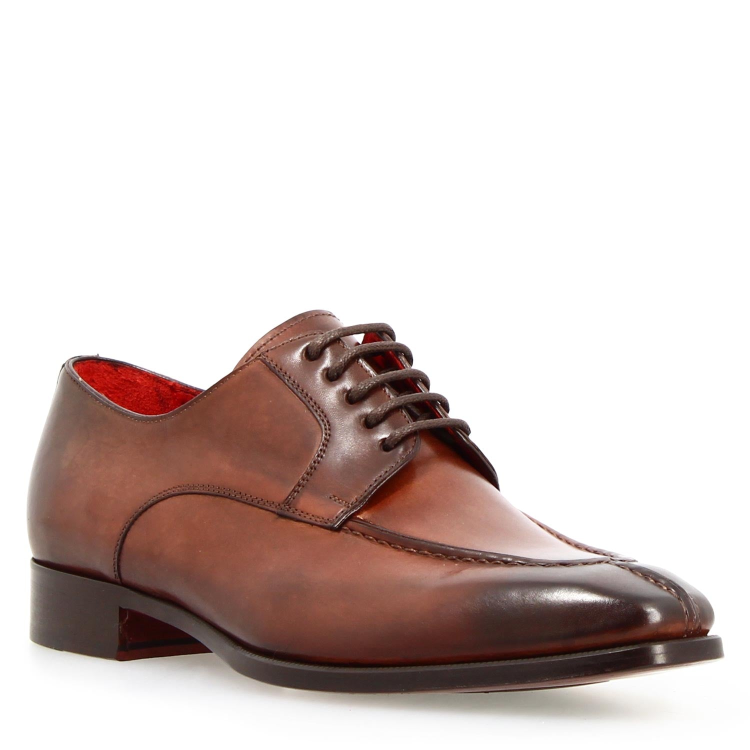 Richelieu Alfeo marrons artisanaux en cuir pour homme