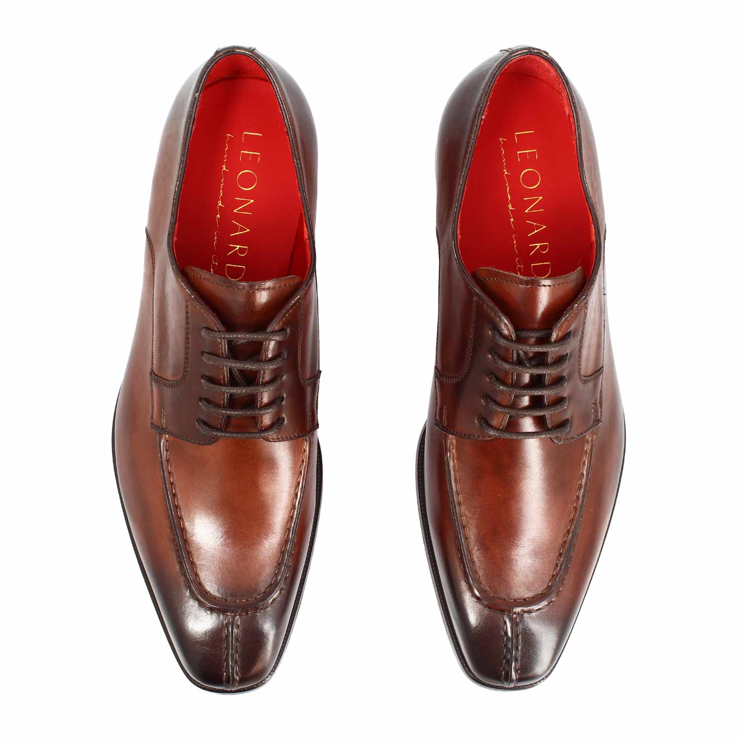 Richelieu Alfeo marrons artisanaux en cuir pour homme