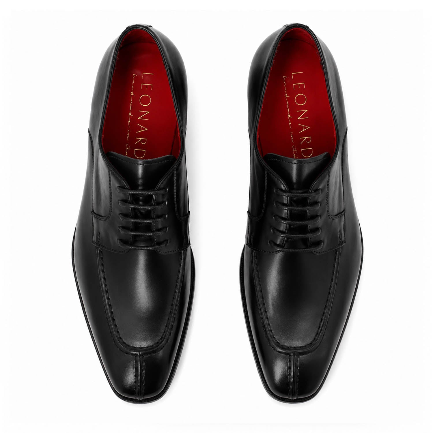 Derby Alfeo noir en cuir italien artisanal pour homme