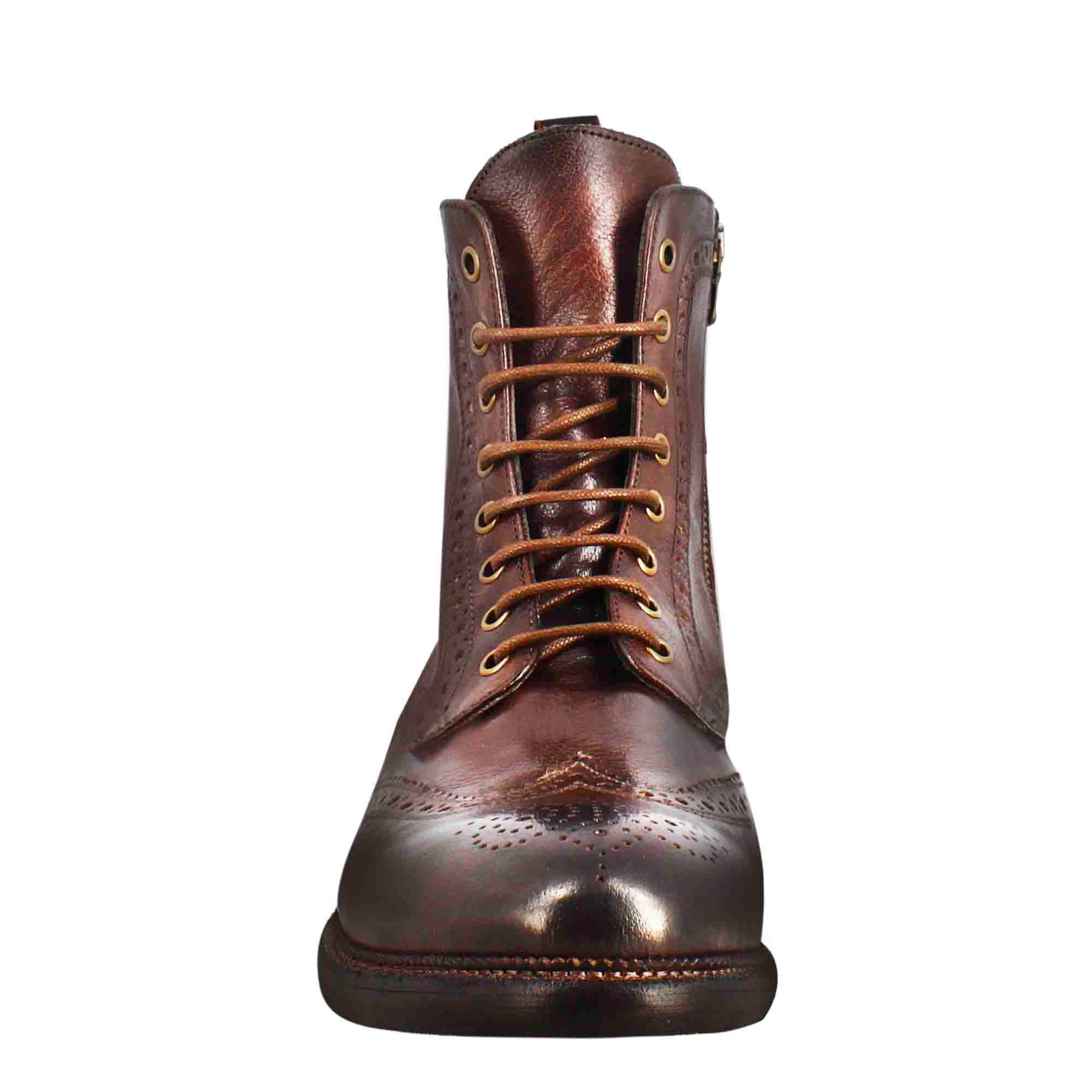 Bronzefarbene Candy Boots aus gewaschenem Leder für Männer