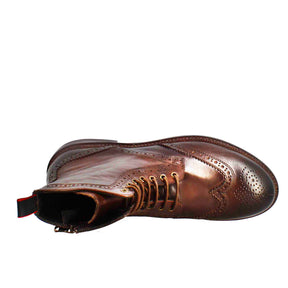 Bronzefarbene Candy Boots aus gewaschenem Leder für Männer