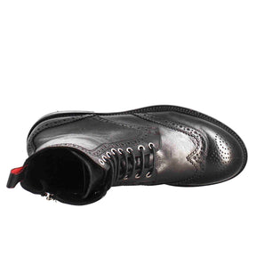 Candy-Stiefel für Männer aus schwarzem gewaschenem Leder