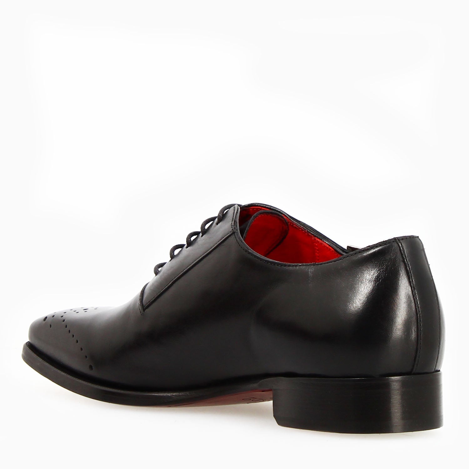 Appiano nero oxford da uomo semibrogue in pelle - LeonardoShoes