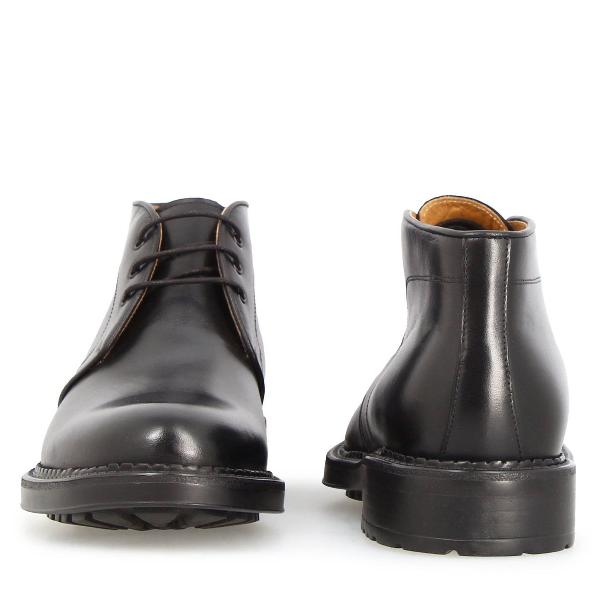 Bacco chukka boot da uomo in pelle nera