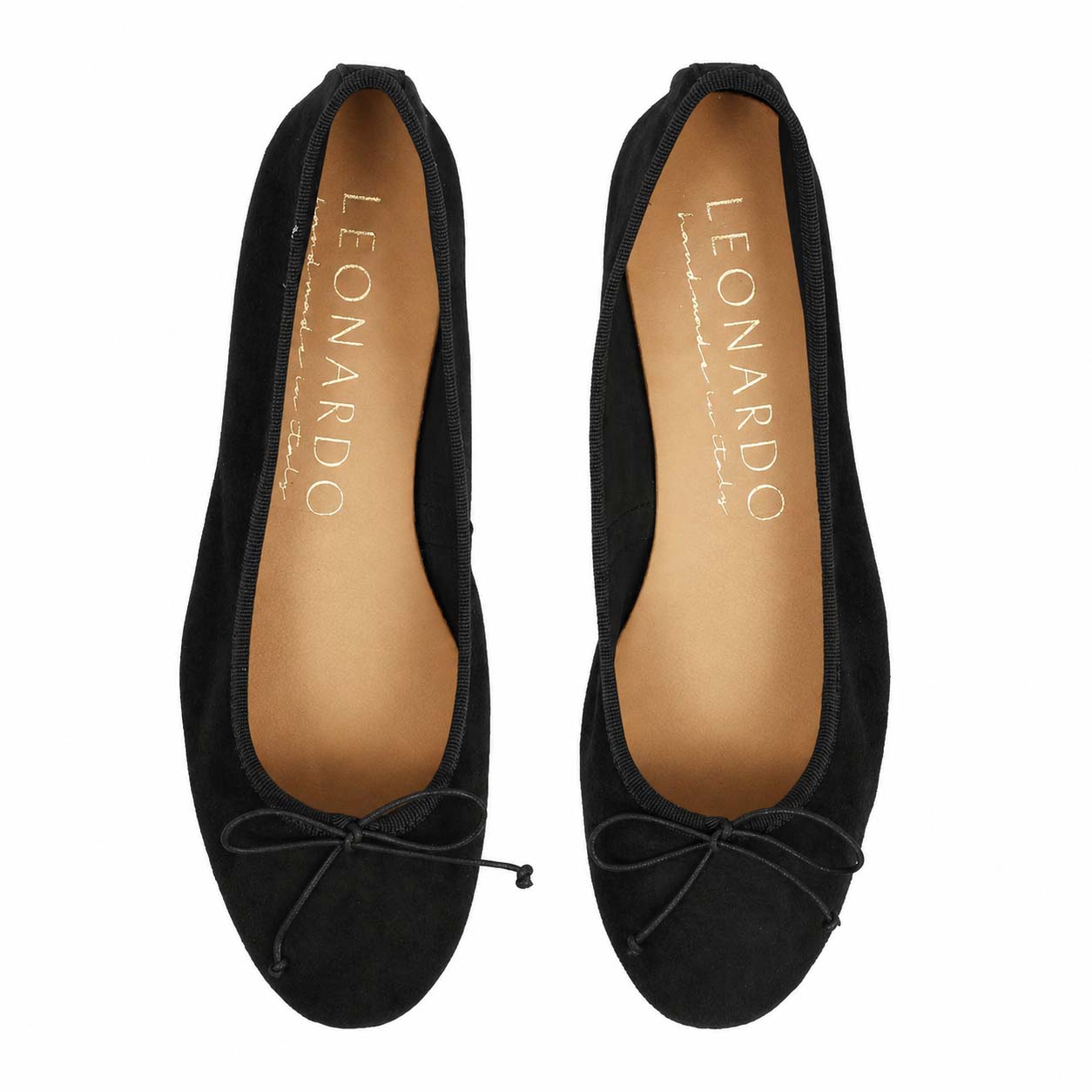 Ballerine da donna Fiocco in camoscio nero - LeonardoShoes