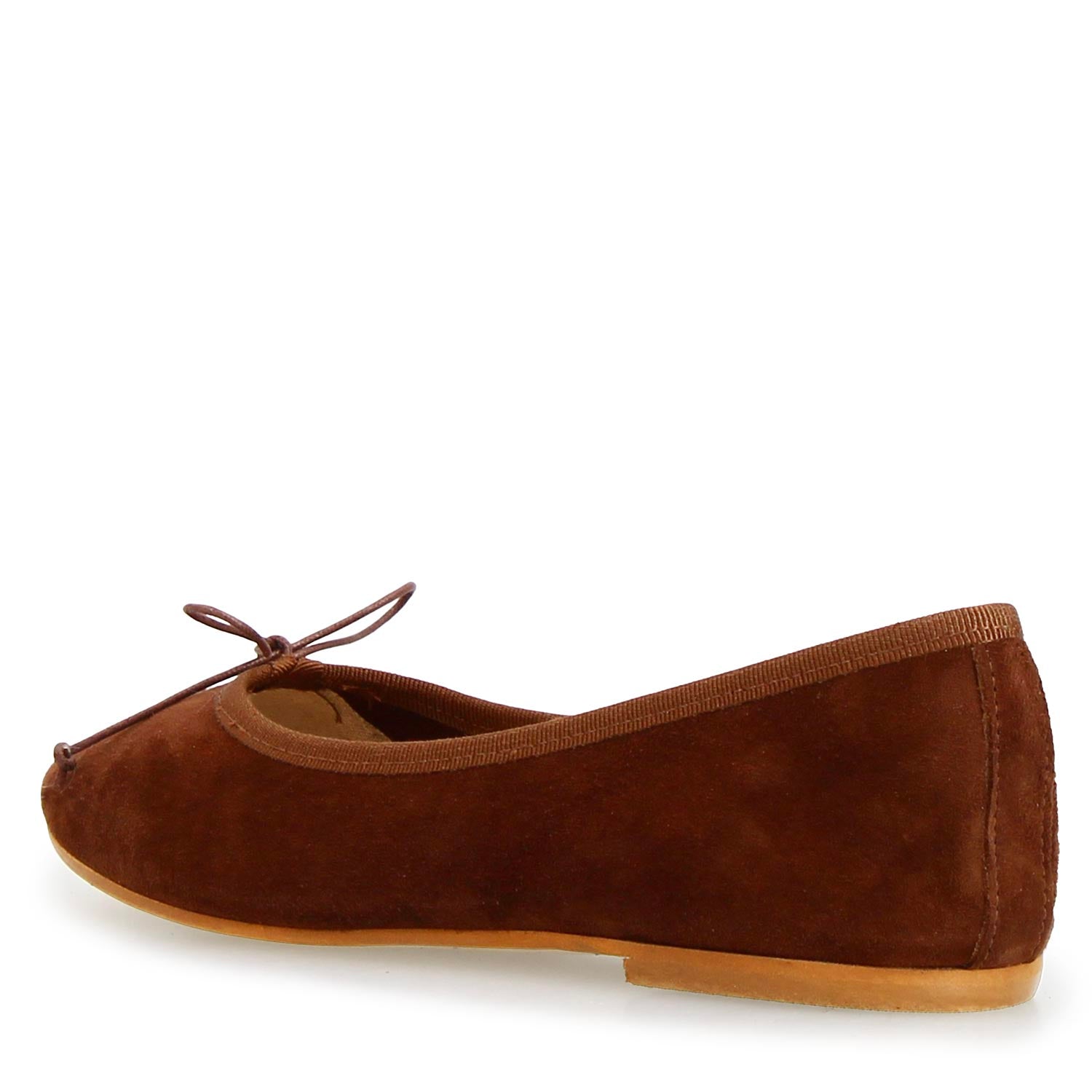 Ballerine da donna Fiocco in camoscio marrone - LeonardoShoes